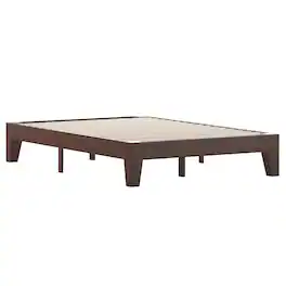 Alamont Home - Evelyn Solid Wood Platform Bed with Wooden Support Slats, No Box Spring Required - Walnut