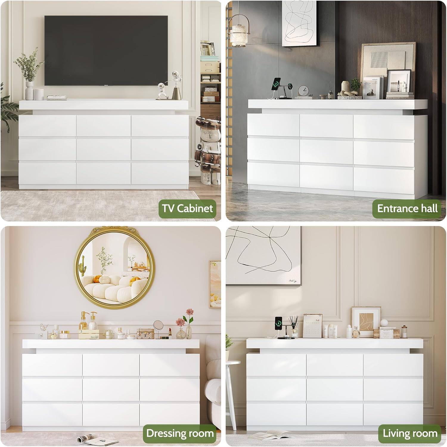 TV Cabinet  
Entrance hall  
Dressing room  
Living room