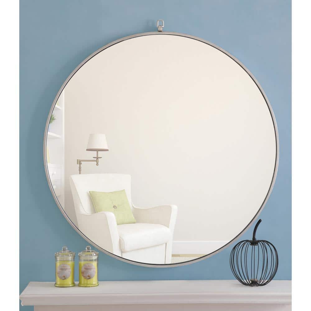Elegant Decor - Metal frame Round Mirror with decorative hook 42 inch finish - Silver price history on PriceWatchPro