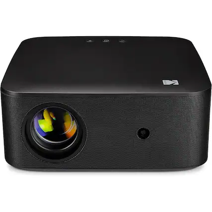 Front. Kodak - FLIK X20 Smart Projector, 1080p Portable Projector with Google TV Dongle Built-In - Black.
