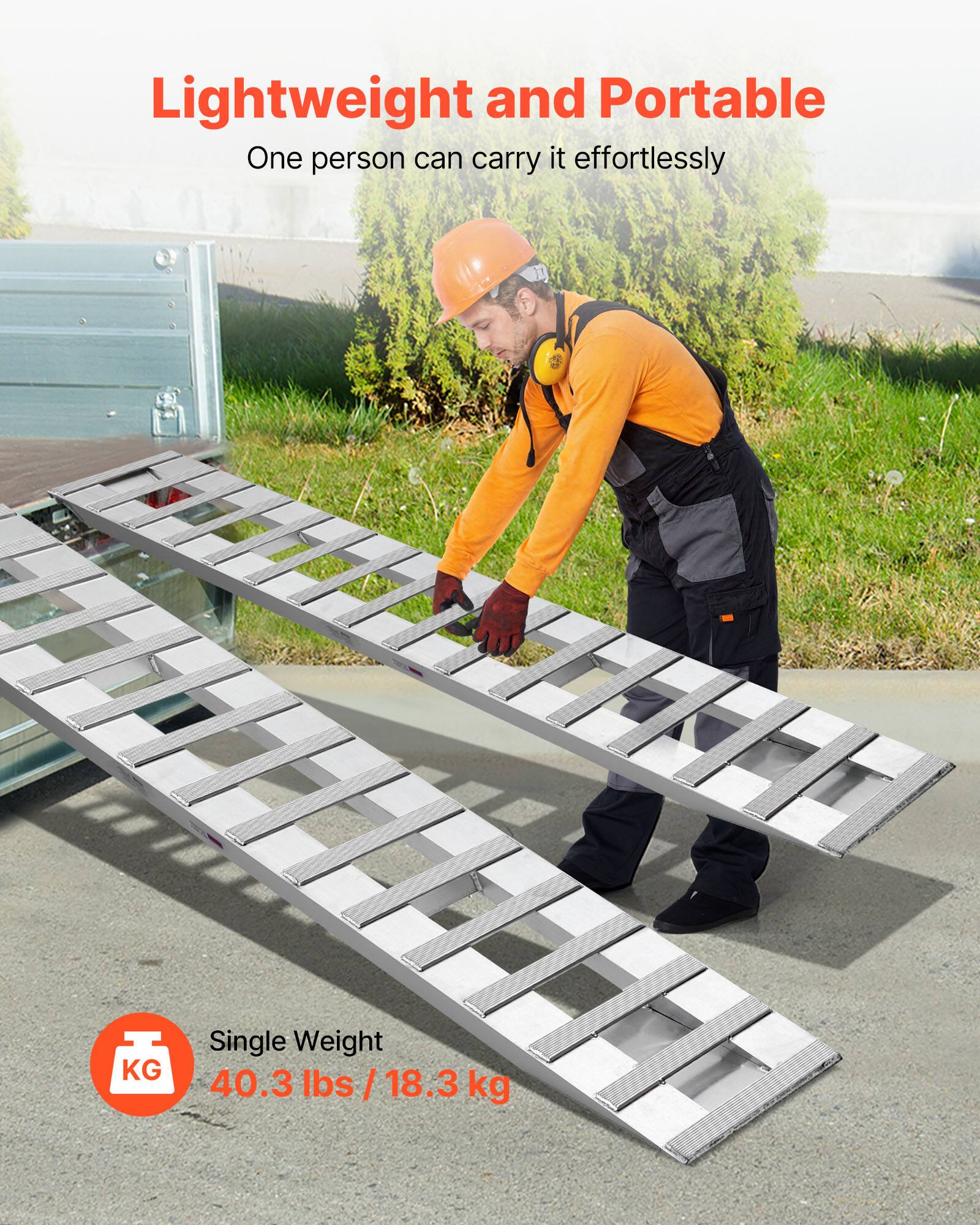 Lightweight and Portable  
One person can carry it effortlessly  

Single Weight  
40.3 lbs / 18.3 kg