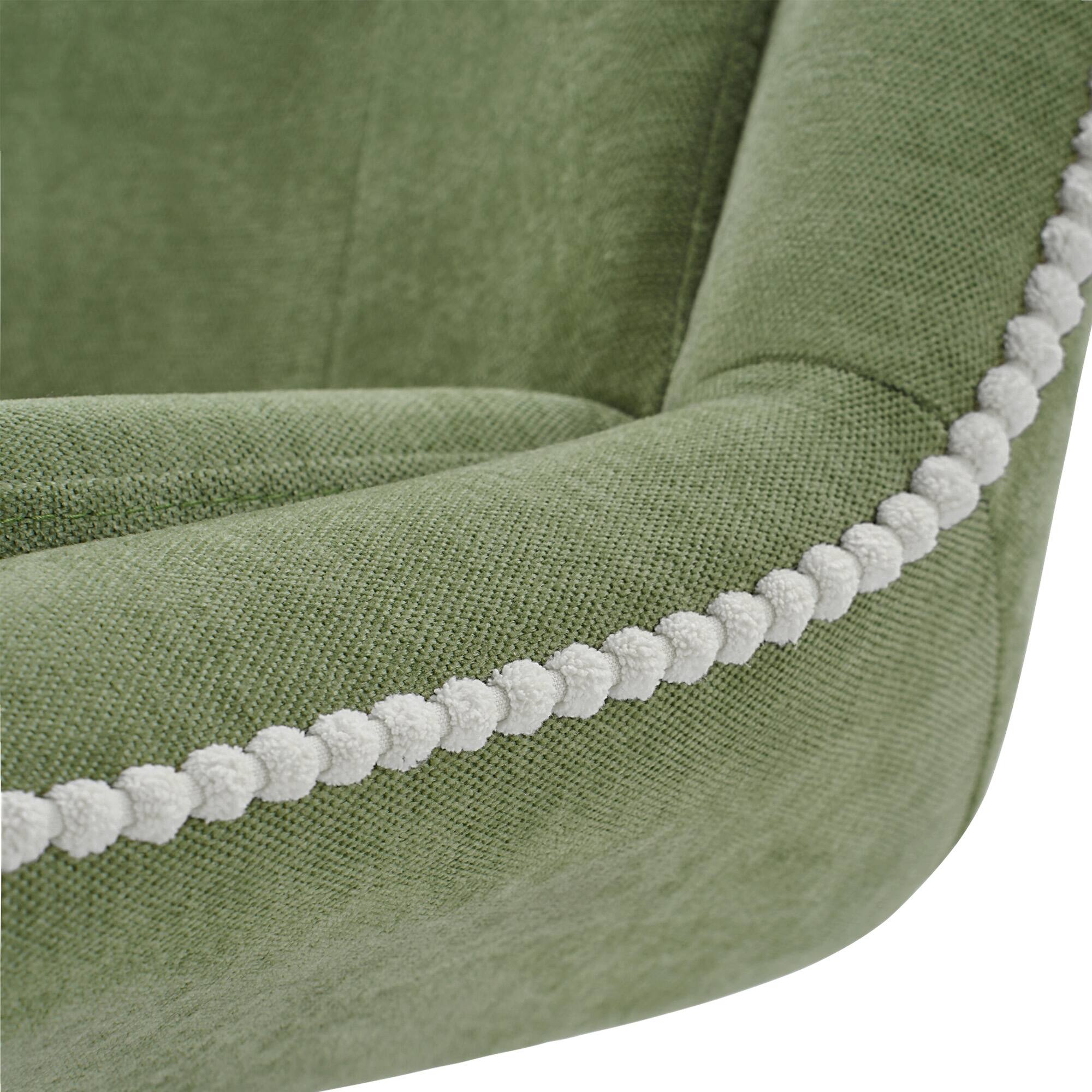 Alt View 5. KERDOM - Swivel Bar Chairs Set of 2, Height Adjustable Counter Stools with Footrest, Linen Upholstered Barstools Counter Height - Sage Green.