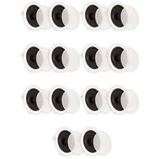 Front. Theater Solutions by Goldwood - TS65C Flush Mount In Ceiling Speakers with 6.5" Woofers Home Theater 7 Pair Pack - Paintable White.