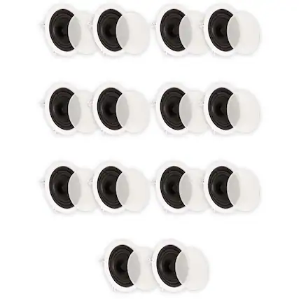 Front. Theater Solutions by Goldwood - TS65C Flush Mount In Ceiling Speakers with 6.5" Woofers Home Theater 7 Pair Pack - Paintable White.