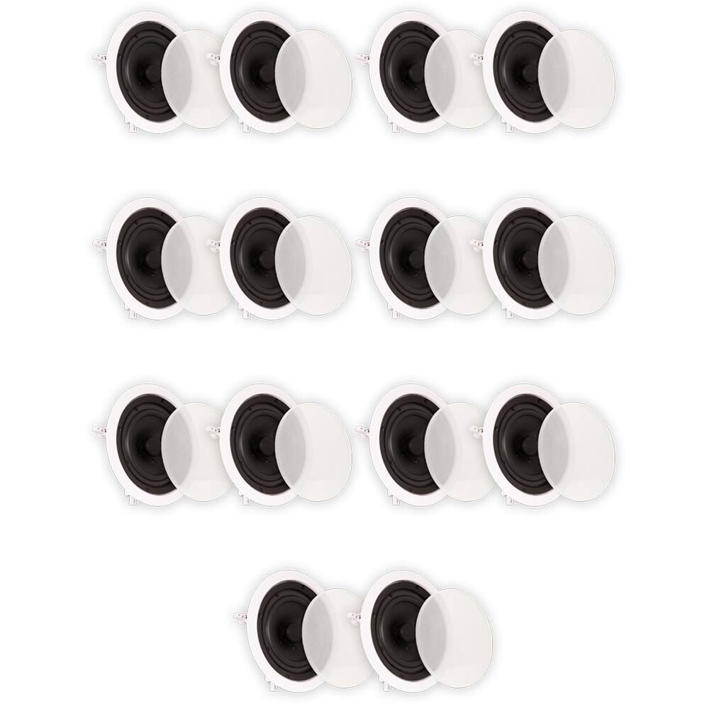Front. Theater Solutions by Goldwood - TS65C Flush Mount In Ceiling Speakers with 6.5" Woofers Home Theater 7 Pair Pack - Paintable White.