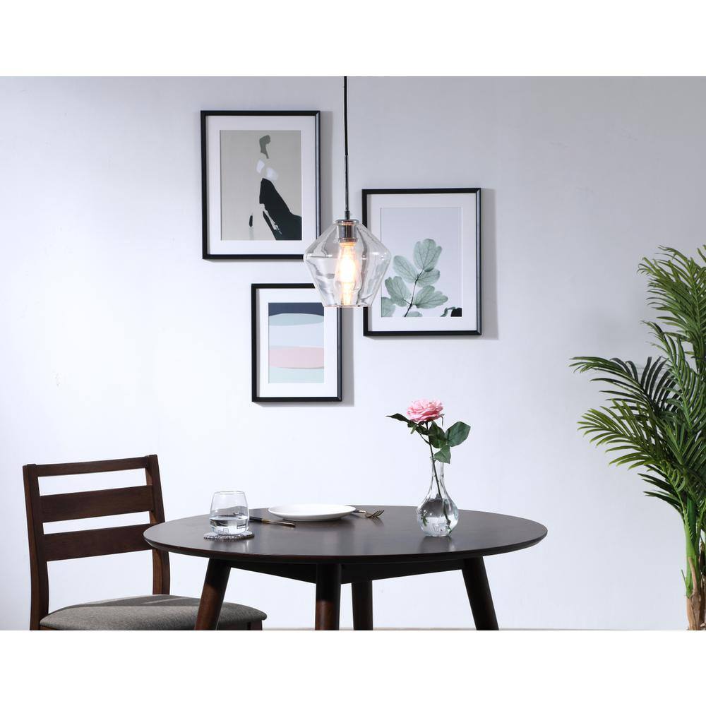 Alt View 8. Living District - Gene 1 light Chrome and Clear glass pendant - Chrome And Clear Glass.
