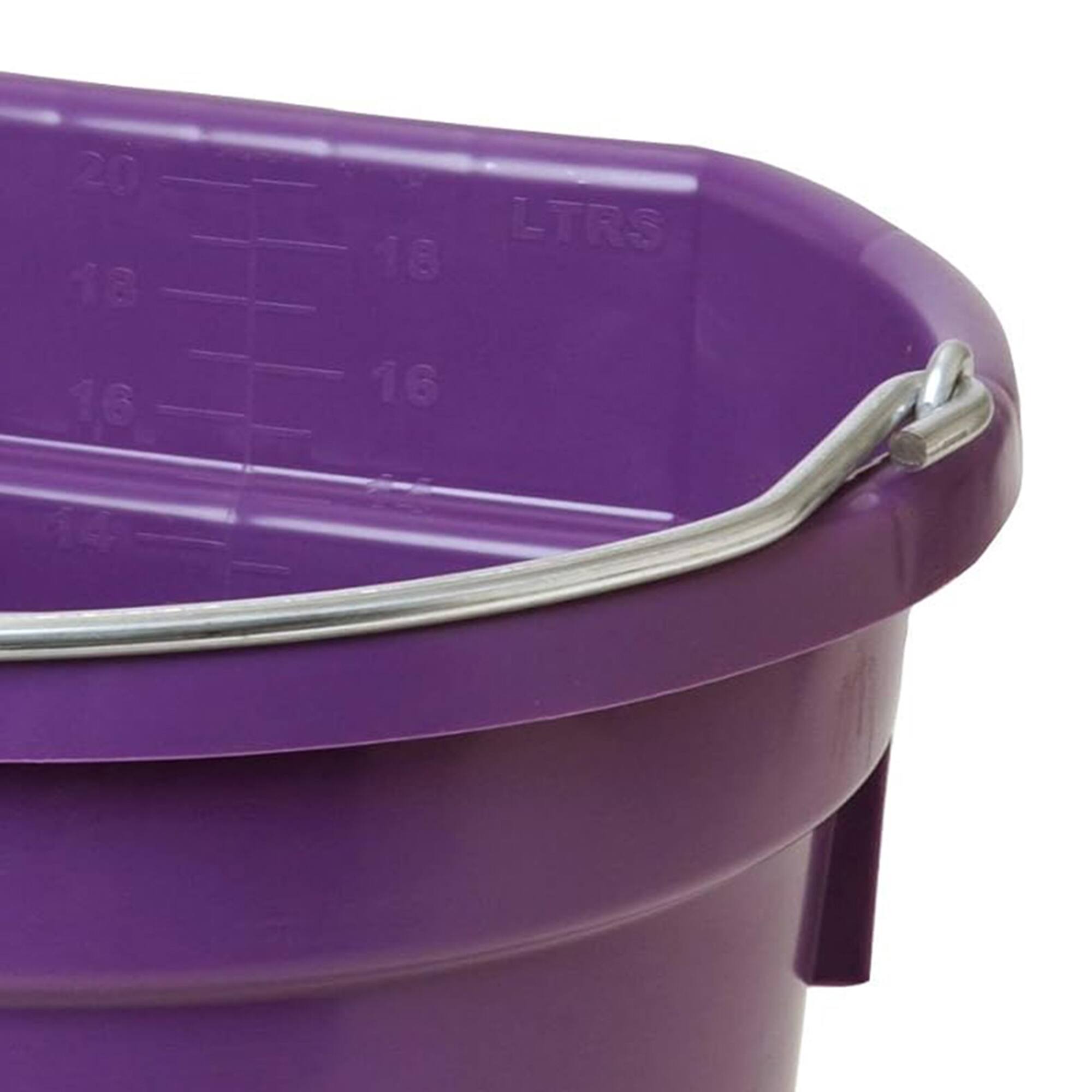 Alt View 10. Little Giant - Little Giant Flat Back Plastic Animal Feed Bucket, Metal Handle, 20 Qt, Purple - PURPLE.