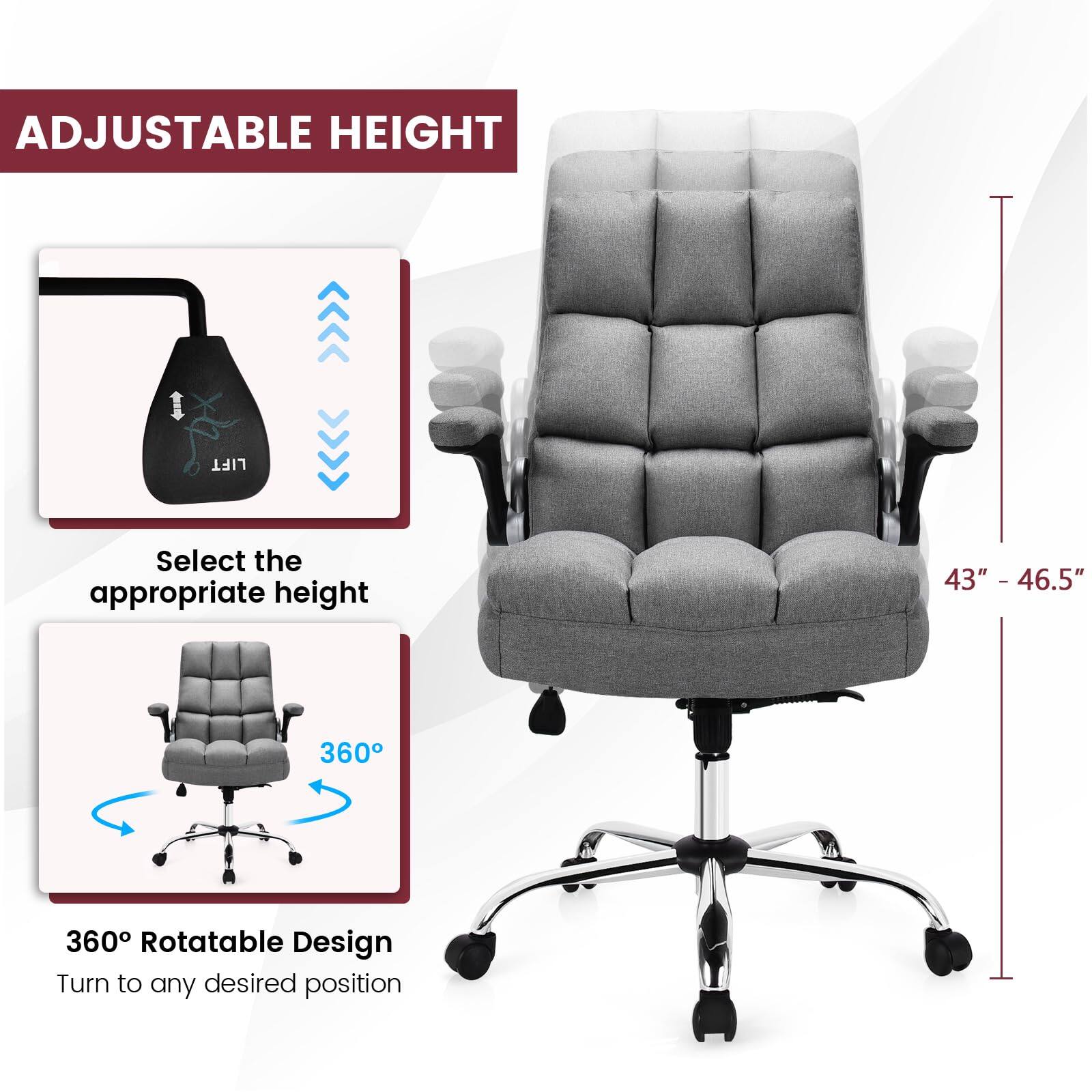 Adjustable Height Lift: Select the appropriate height 43" - 46.5". 43" I 360 Rotatable Design: Turn to any desired position.