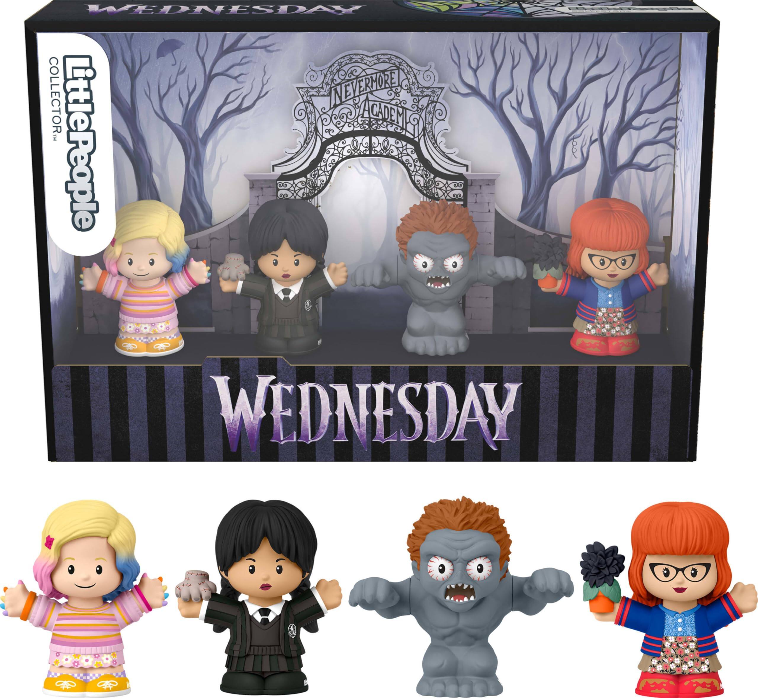 The text on the image is: "WEDNESDAY COLLECTOR. NEVERMORE ACADEMY Little People."