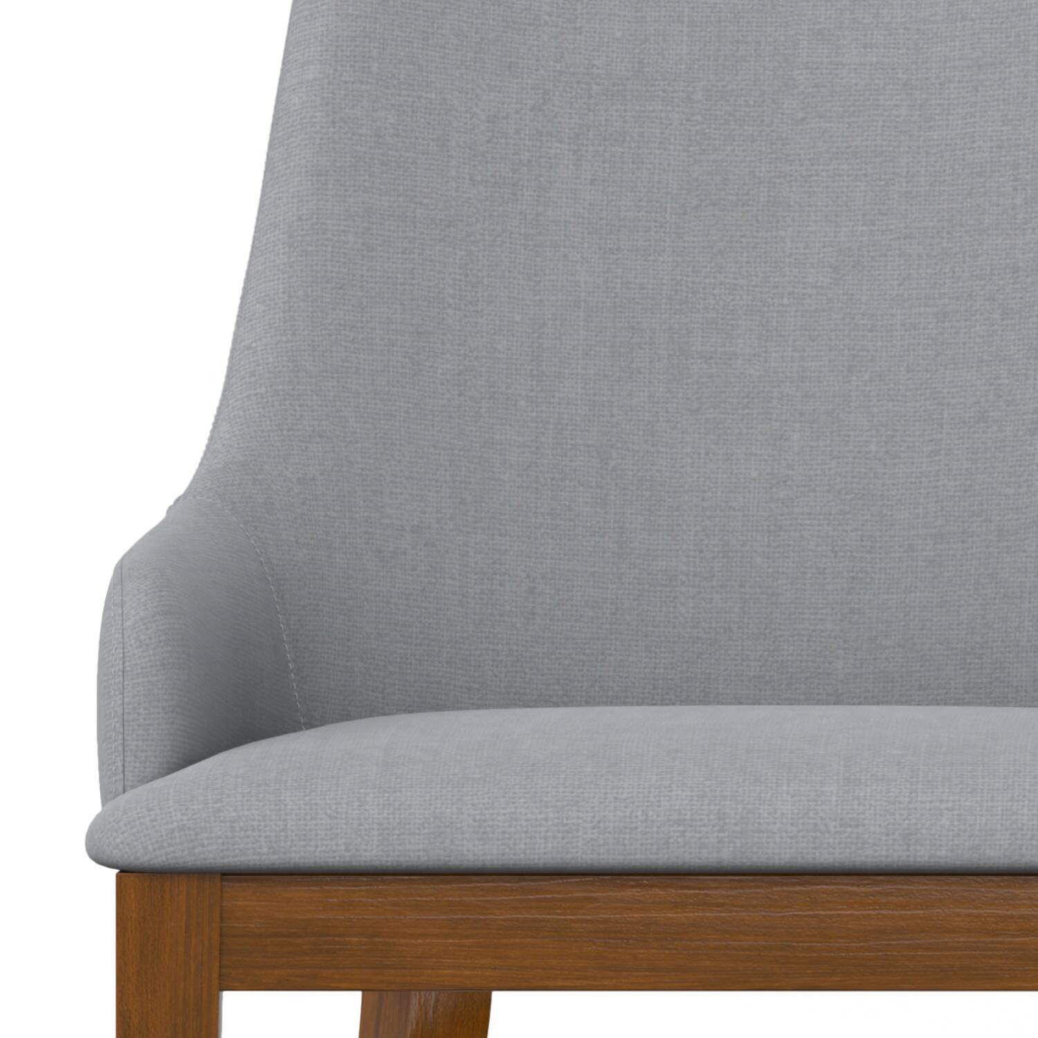 Alt View 5. Simpli Home - Stephanie Dining Chair (Set of 2) in Light Grey Linen Look Fabric - Light Grey.