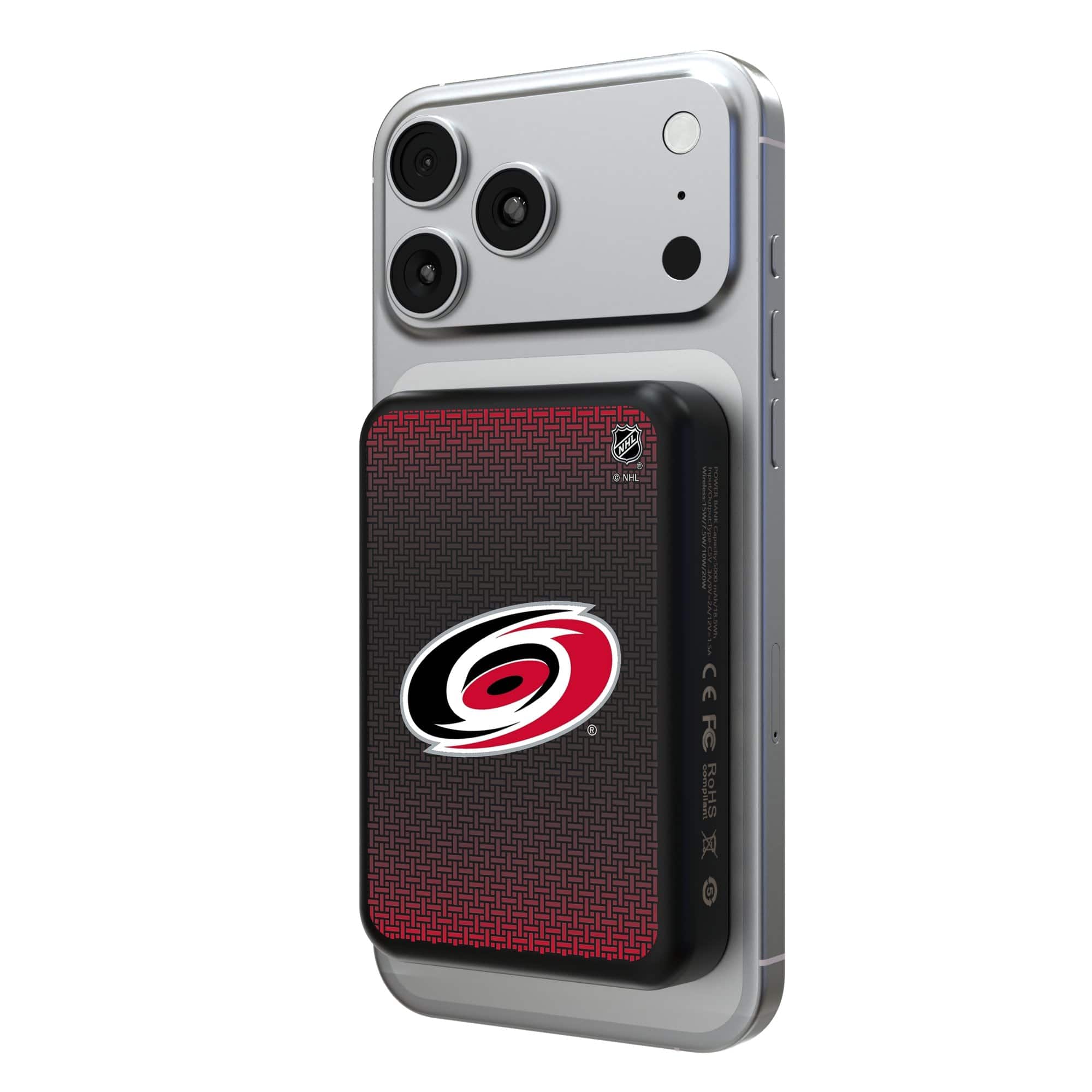 Keyscaper - Carolina Hurricanes Wireless Magnetic Power Bank - Black