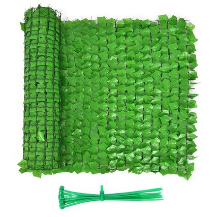 Front. Costway - Costway 1 PC 118x39in Artificial Ivy Privacy Fence Screen Faux Hedge Fence & Vine Decor - Green.
