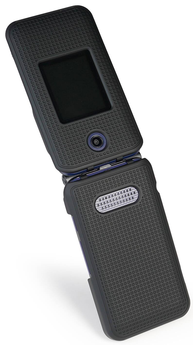Alt View 6. Nakedcellphone - Case and Belt Clip Holster for Cingular Flip IV, Cricket Debut - Black.