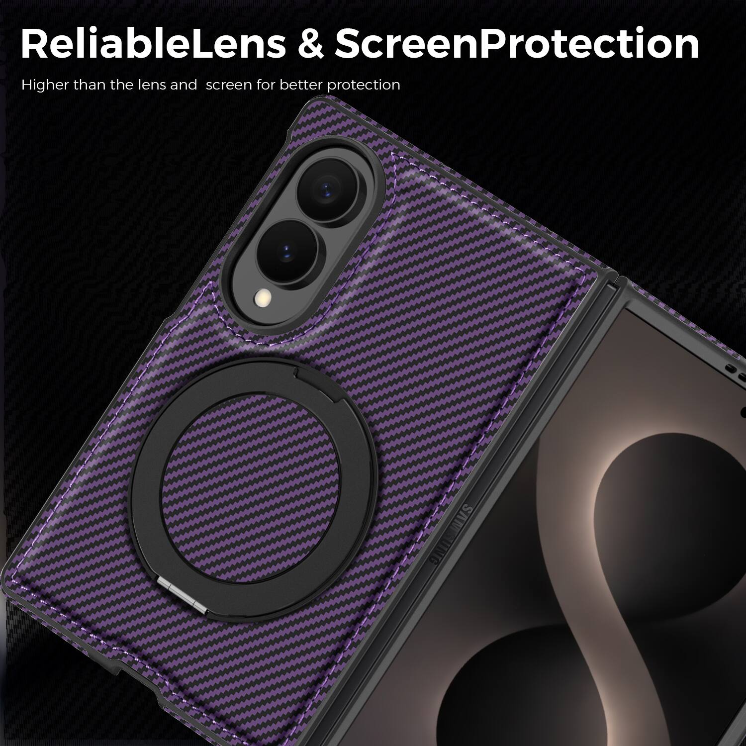 ReliableLens & ScreenProtection  
Higher than the lens and screen for better protection
