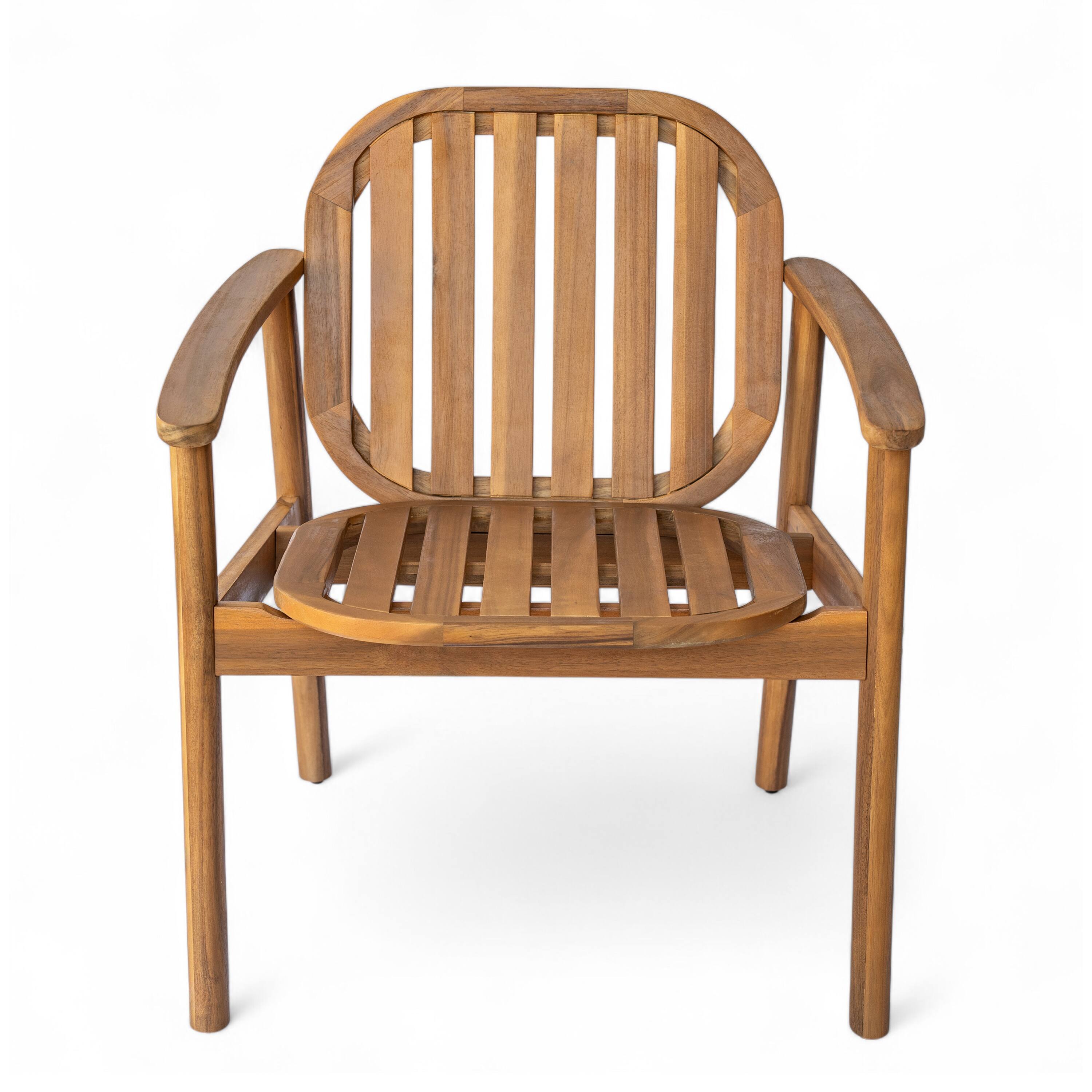 Alt View 4. Mondawe - Set of 2 Dining Chair With Cushion - Teak+ Beige.