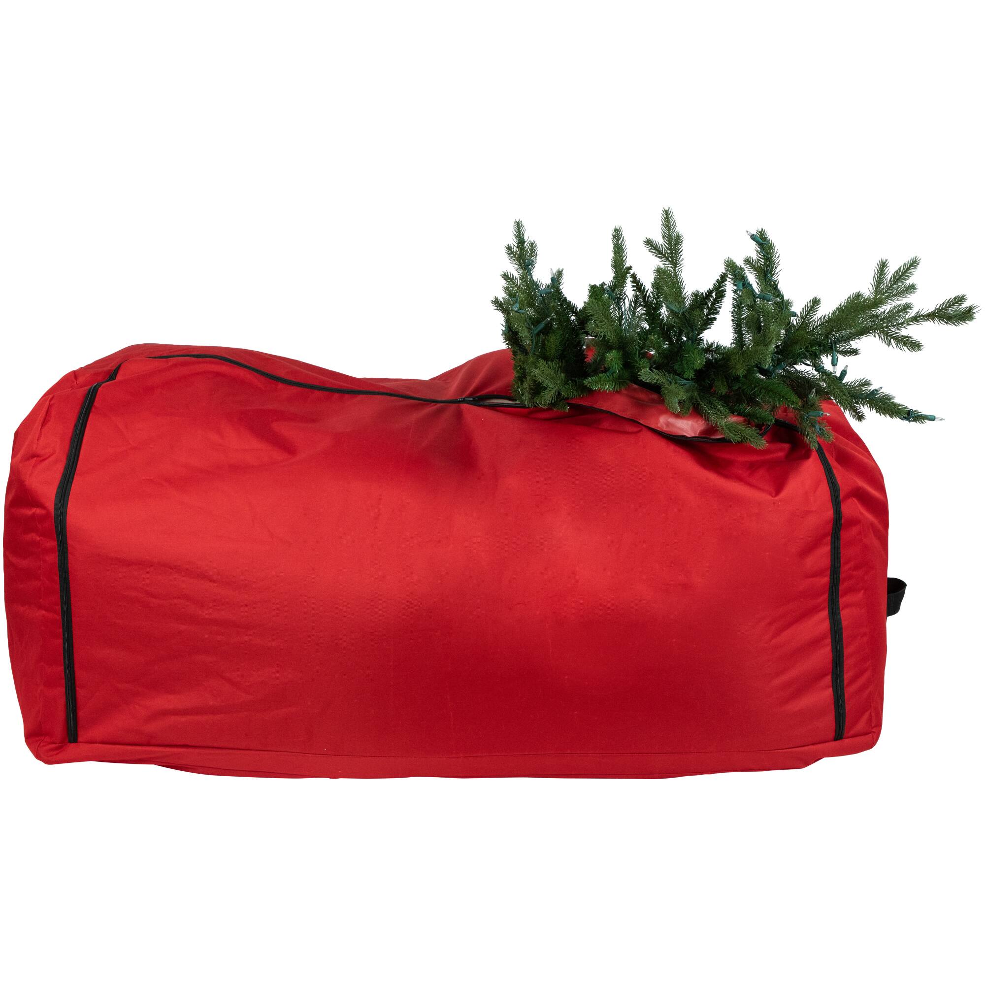 Alt View 2. Northlight - 57" Red Artificial Christmas Tree Rolling Storage Bag For Trees Up to 9ft - Red.