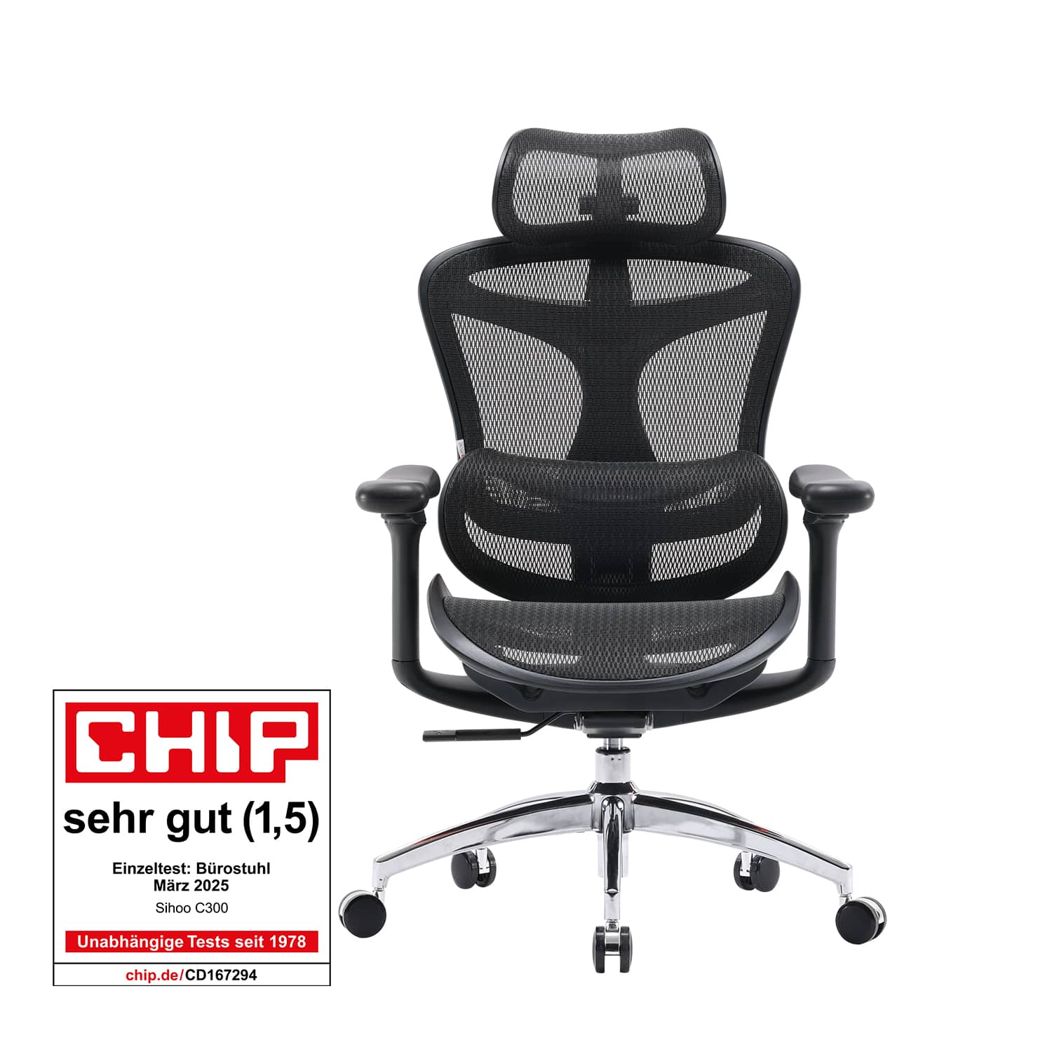SIHOO C300 Ergonomic Office Chair with Soft 3D Armrests, Dynamic