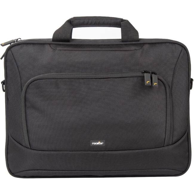 Front. Rocstor - Rocstor Premium 13" & 14" Professional Toploading Universal Briefcase Laptop Case - Weather & Water Resistant - RFID - Black.