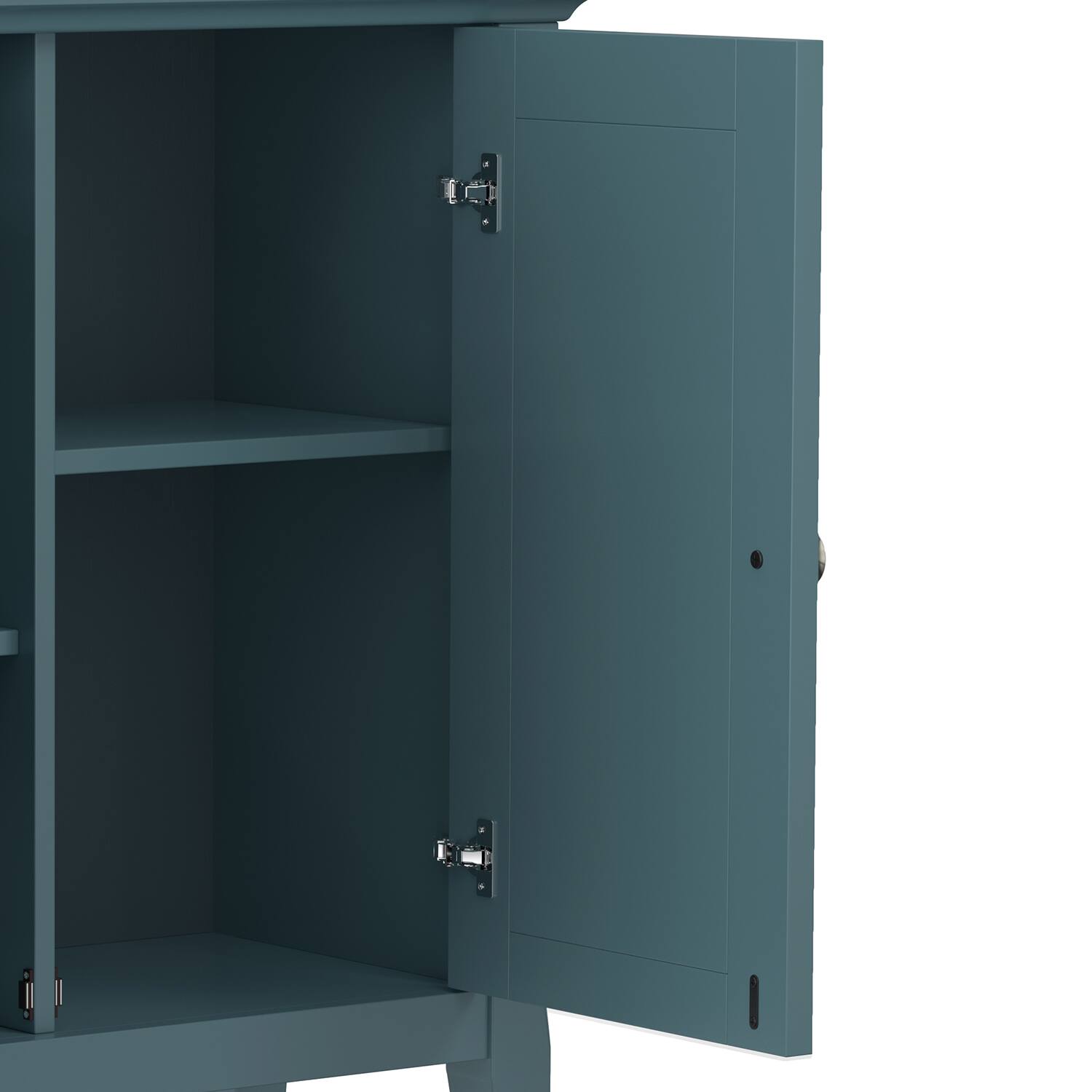 Alt View 4. Simpli Home - Amherst 32 inch Wide Transitional Low Storage Cabinet in French Blue - French Blue.