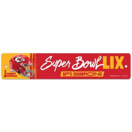 WinCraft - Kansas City Chiefs 2024 AFC Champions 3.75" x 19" Street Sign - Multicolor