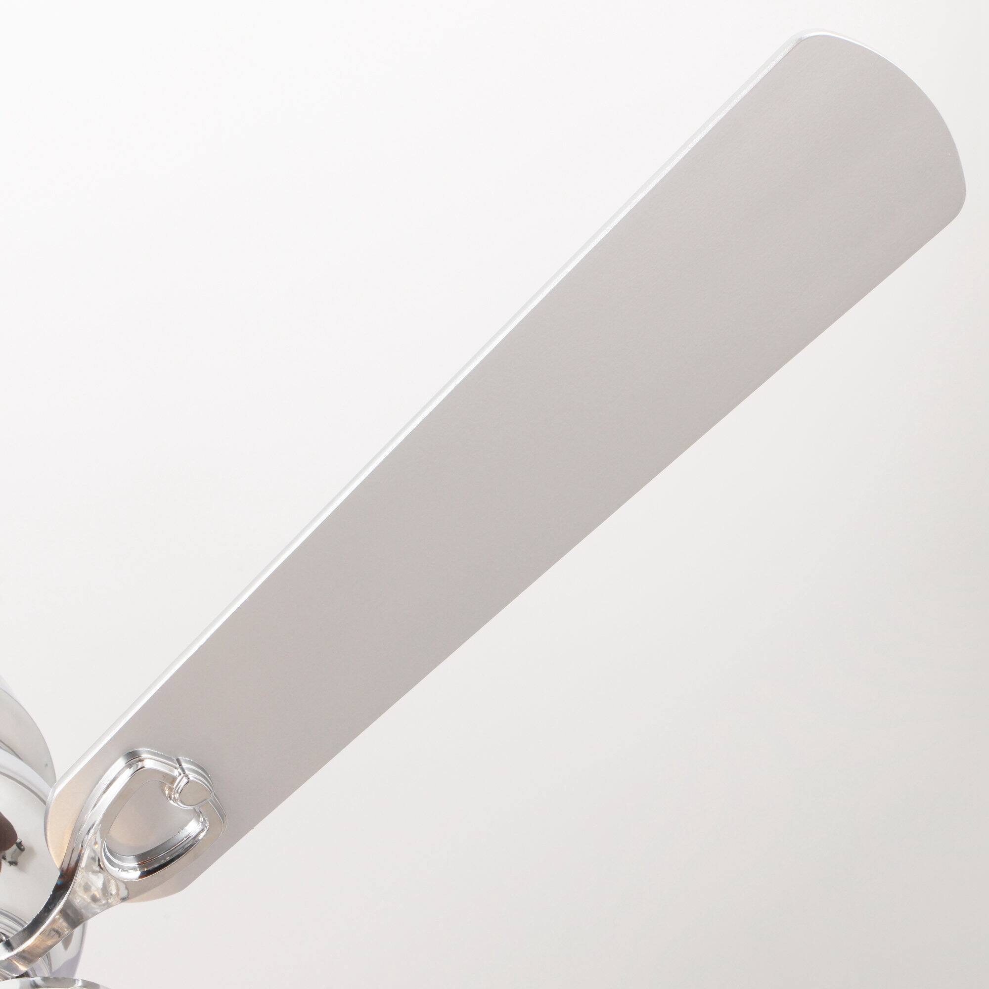 Alt View 9. Parrot Uncle - 48" Chrome Modern 5-Blade Crystal Flush Mount Ceiling Fan with Remote - Chrome.