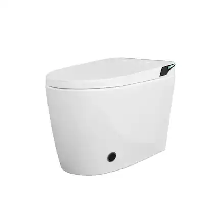 Front. Famapy - Smart Toilet with Auto Open Lid & Foot Sensor - Intelligent One-Piece Bidet Toilet,Heated Seat Warm Water Wash Air Dryer - White.