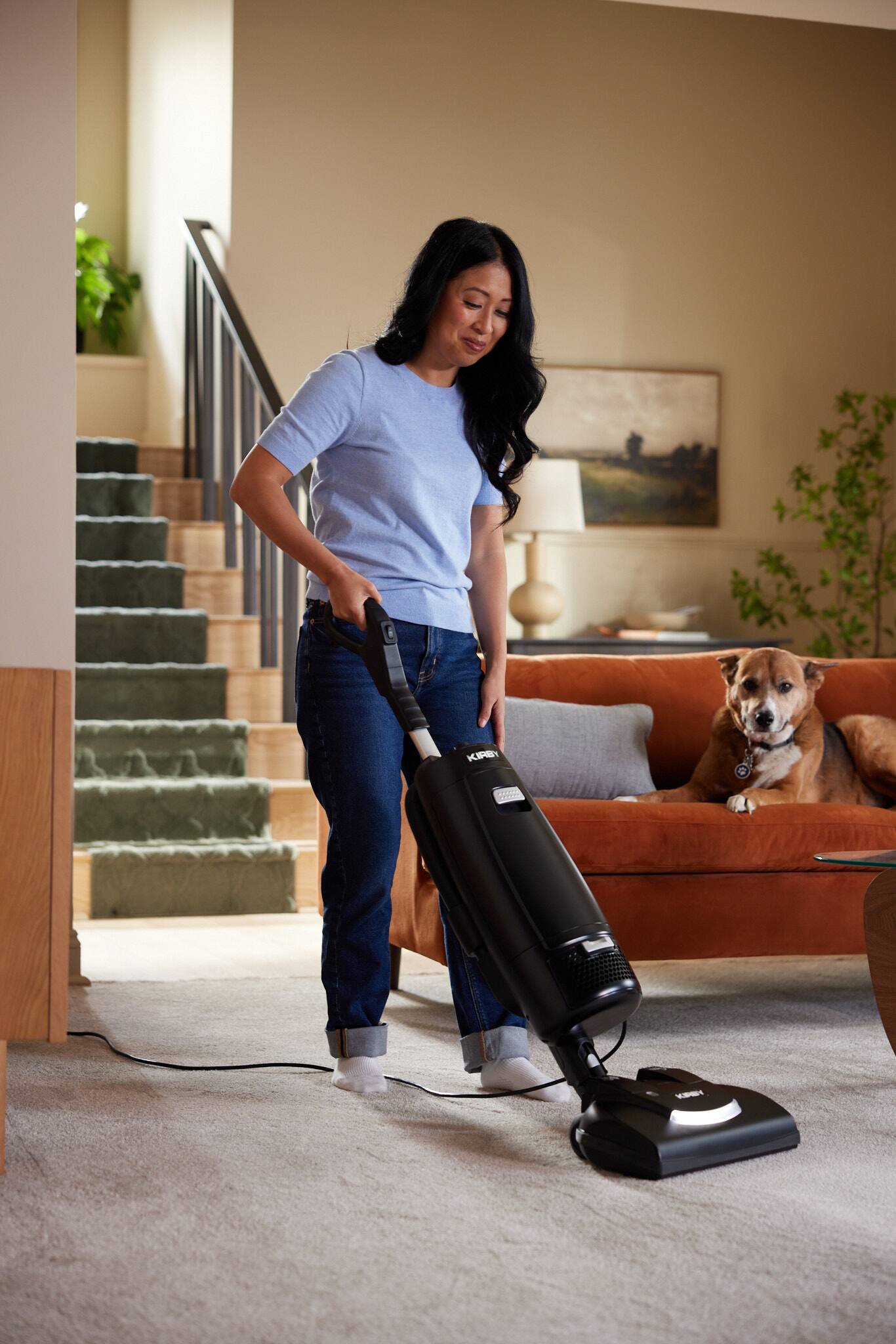 Left. Kirby - V530 Signature Series Upright Vacuum with Multi-Surface Power Nozzle - Carbon Black.