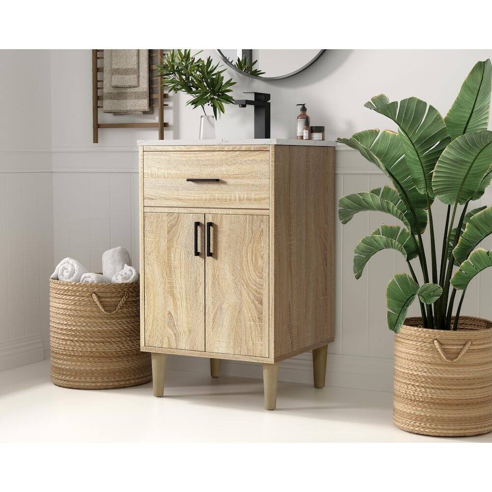 Alt View 8. Elegant Kitchen and Bath - Chandler 20 Inch Single Bathroom Vanity In Mango Wood - Mango Wood.
