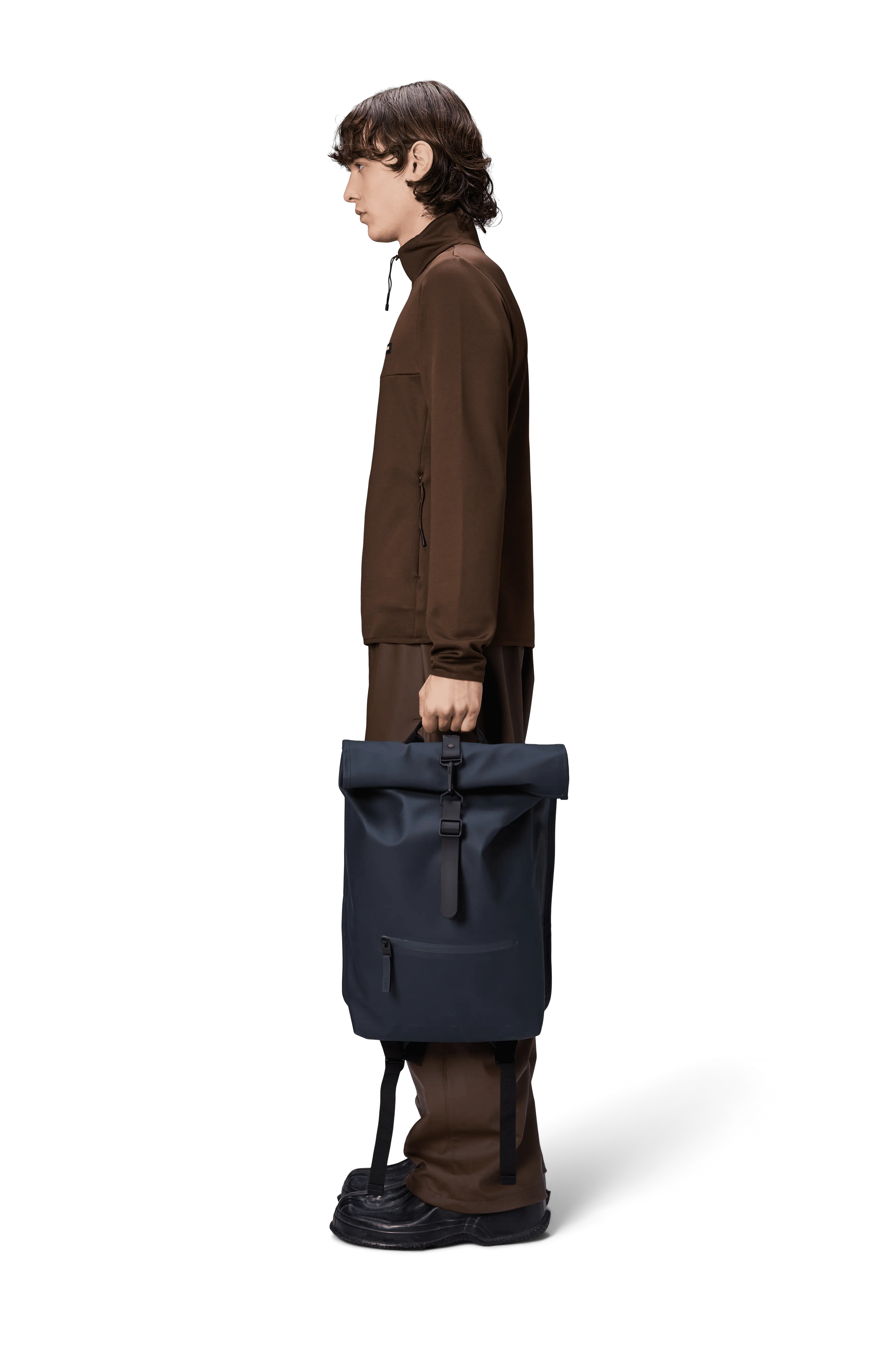 Back. RAINS - Rolltop Rucksack - Navy.