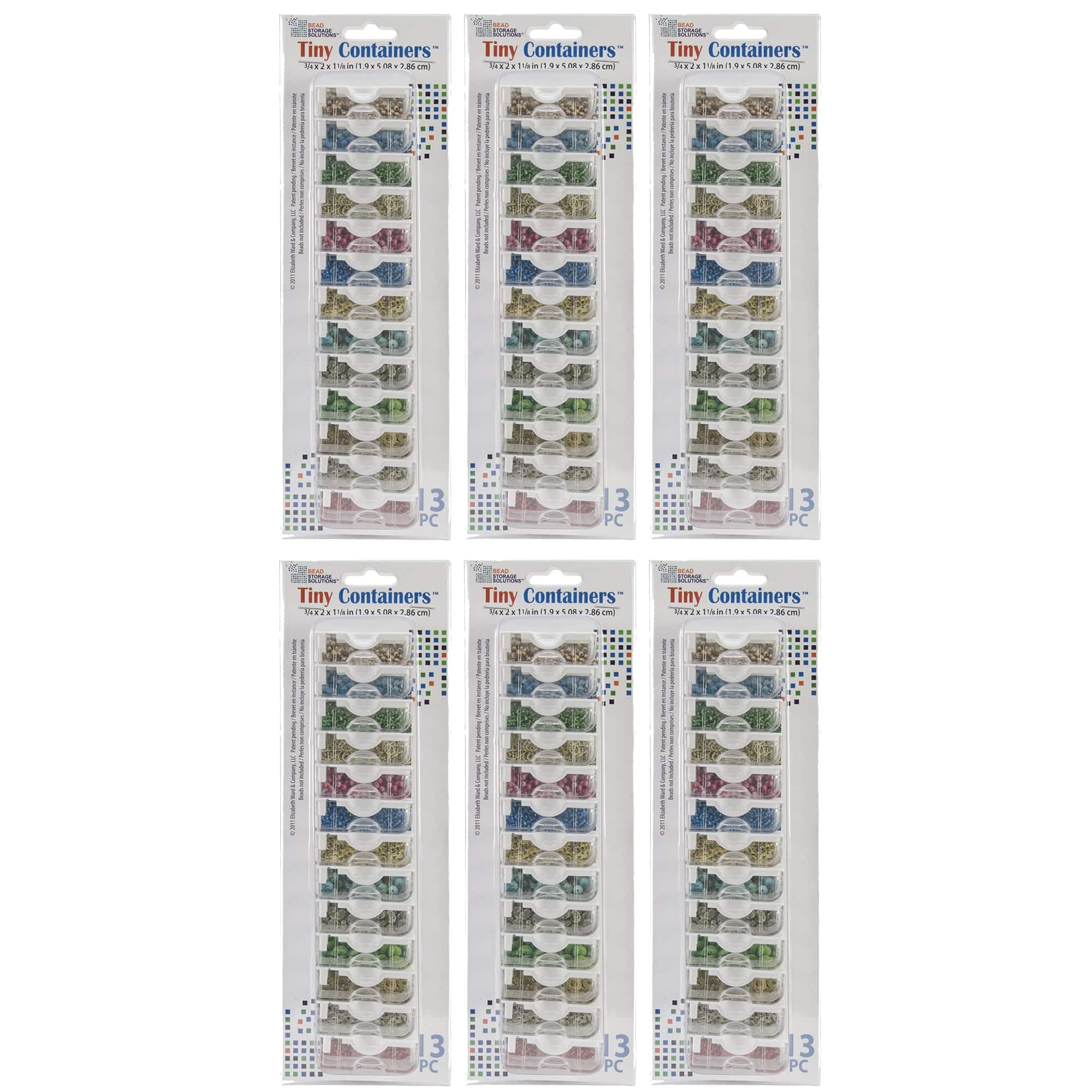 Elizabeth Ward Bead Storage Solutions 13 Piece Craft Storage Containers (6 Pack)