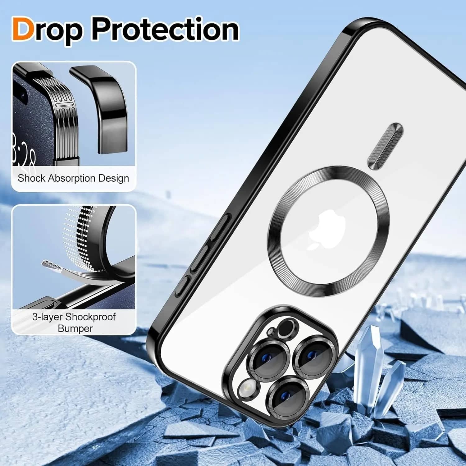 Entronix [Magnetic] Case for iPhone 13 Pro Max [Clear Back] Luxury
