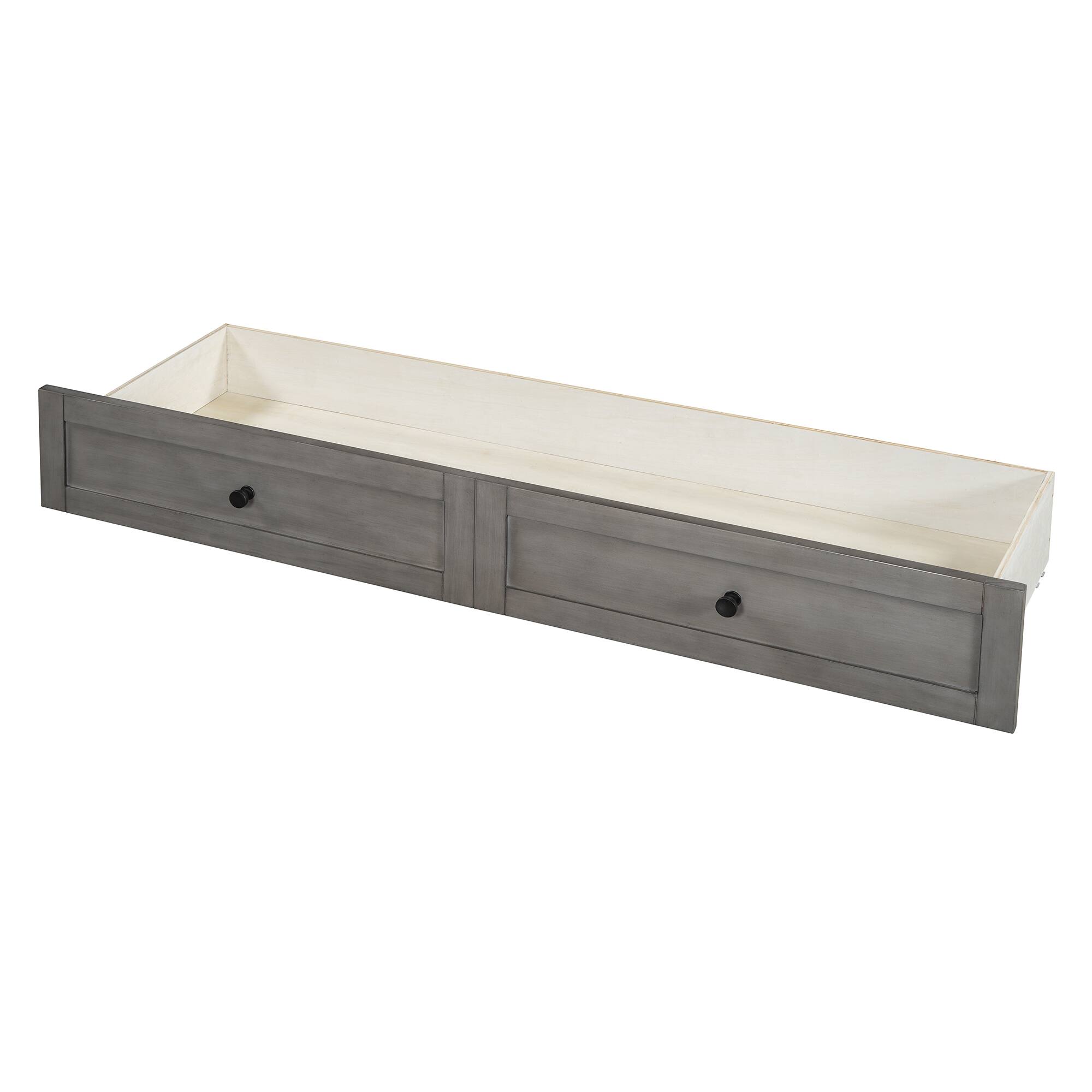 Alt View 7. Tiramisubest - Queen Size Murphy Bed, Brushed Gray, Plywood w/ Drawers & USB - Gray.