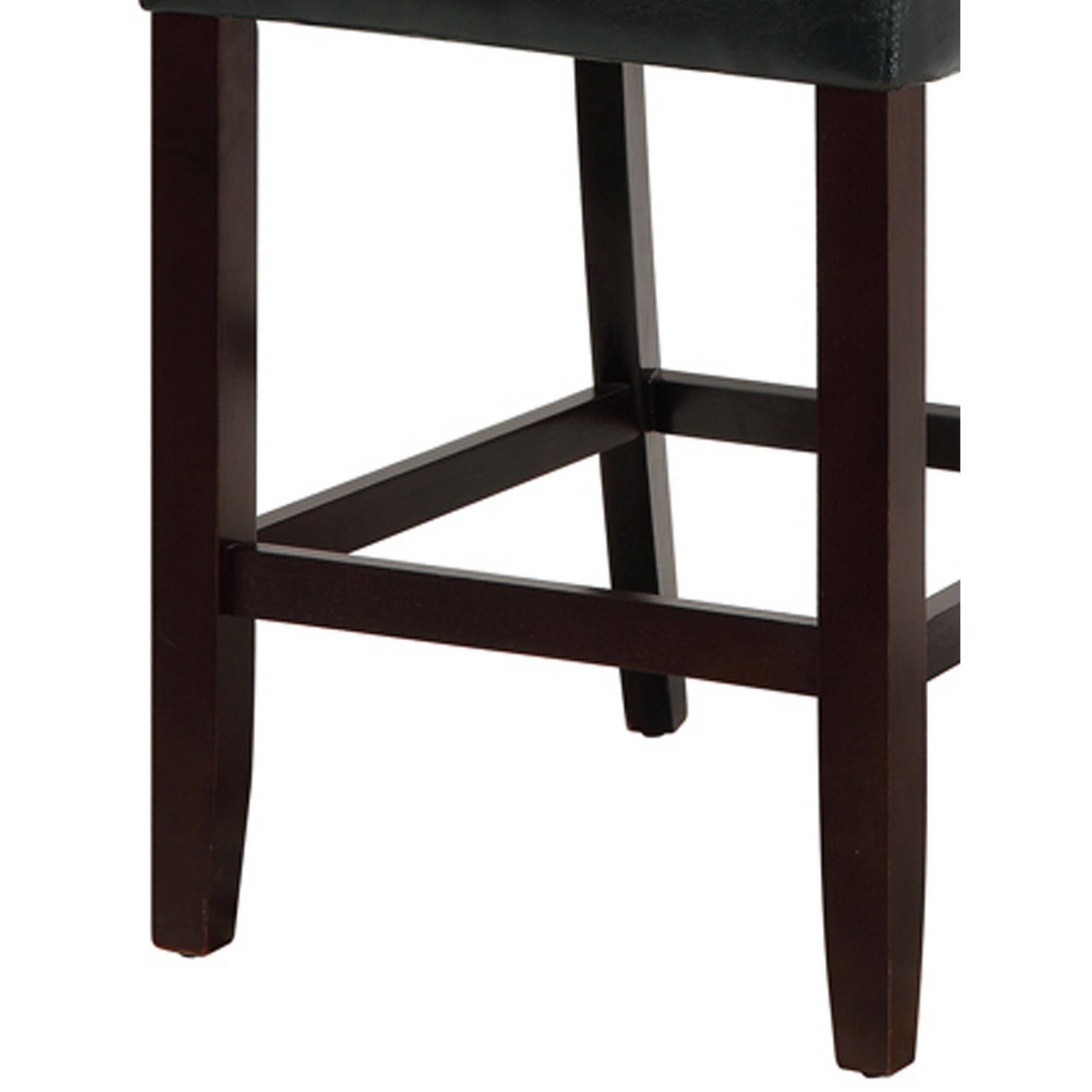Alt View 3. Manhattan Lane - Wood & Polyurethane High Chair, Black & Brown, Set of 2 - Black & Brown.