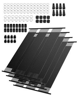 VEVOR - Solar Pool Heater, 4 x 10 ft HDPE Solar Pool Panel( 4 Pcs) - Durable & Weather-Proof, with Complete Accessories - Black