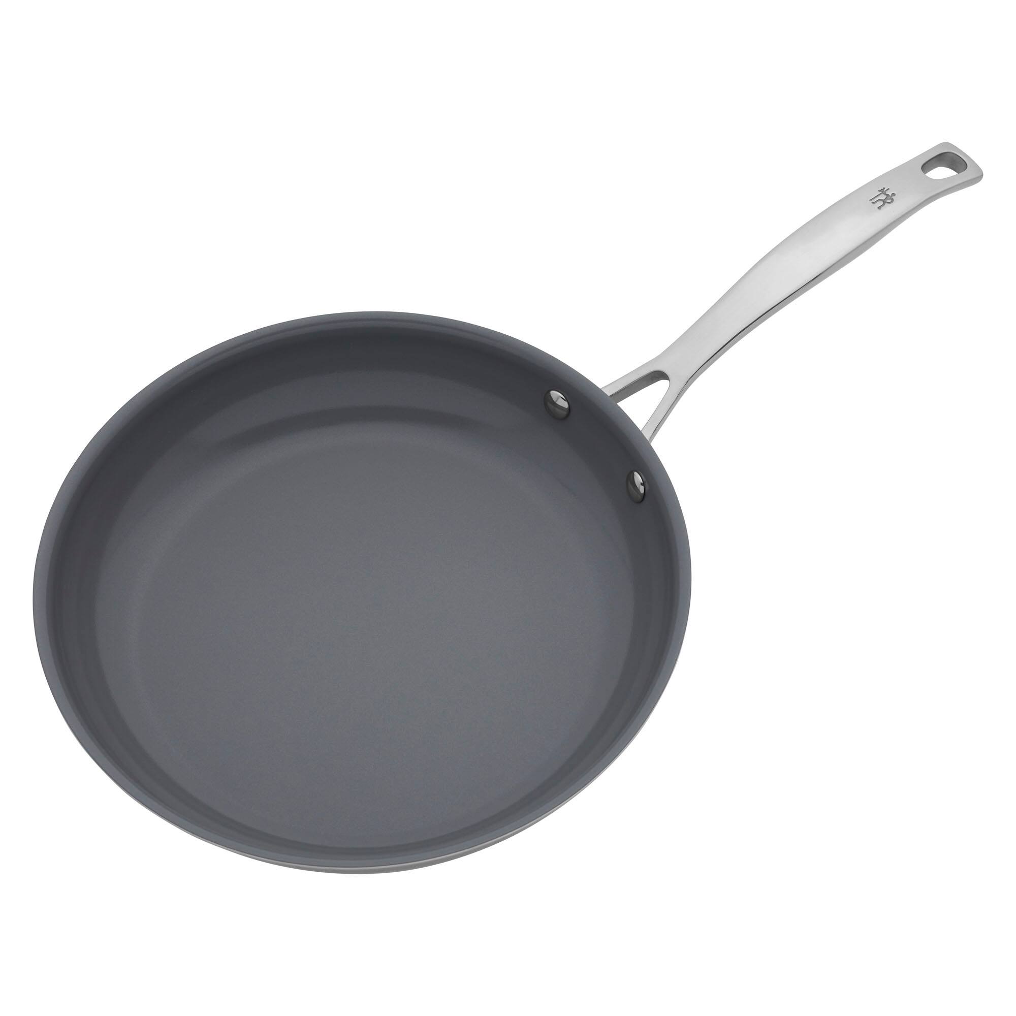 Alt View 1. Henckels - Henckels Clad H3 10-inch Stainless Steel Ceramic Nonstick Fry Pan with Lid - Stainless Steel.
