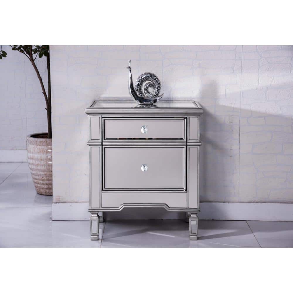 Photos - Display Cabinet / Bookcase Elegant Decor - 1 Door Cabinet 24 in. x 16 in. x 27 in. in silver paint - Hand Rubbed Antique Silver BG3604560 