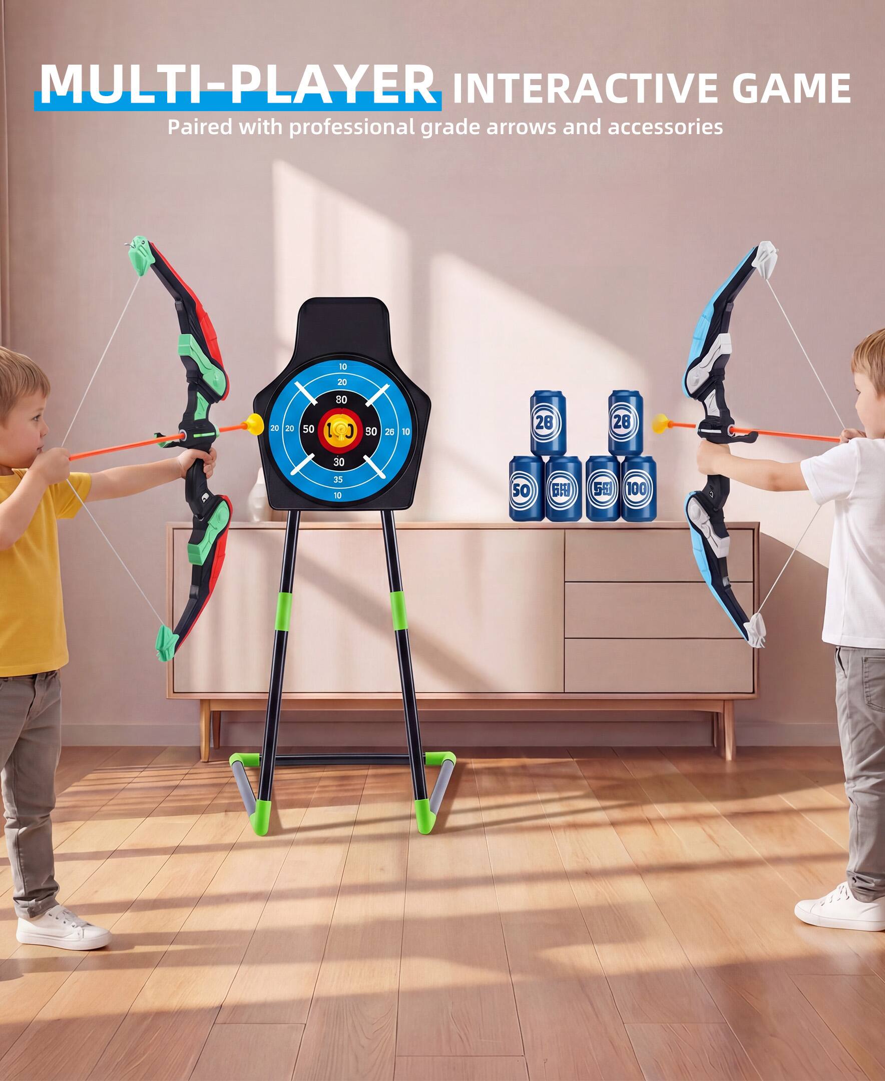 MULTI-PLAYER INTERACTIVE GAME  
Paired with professional grade arrows and accessories  

DI 20 2 20 50 80 30 25 10 28 26 30 25 0 50 6 55 100