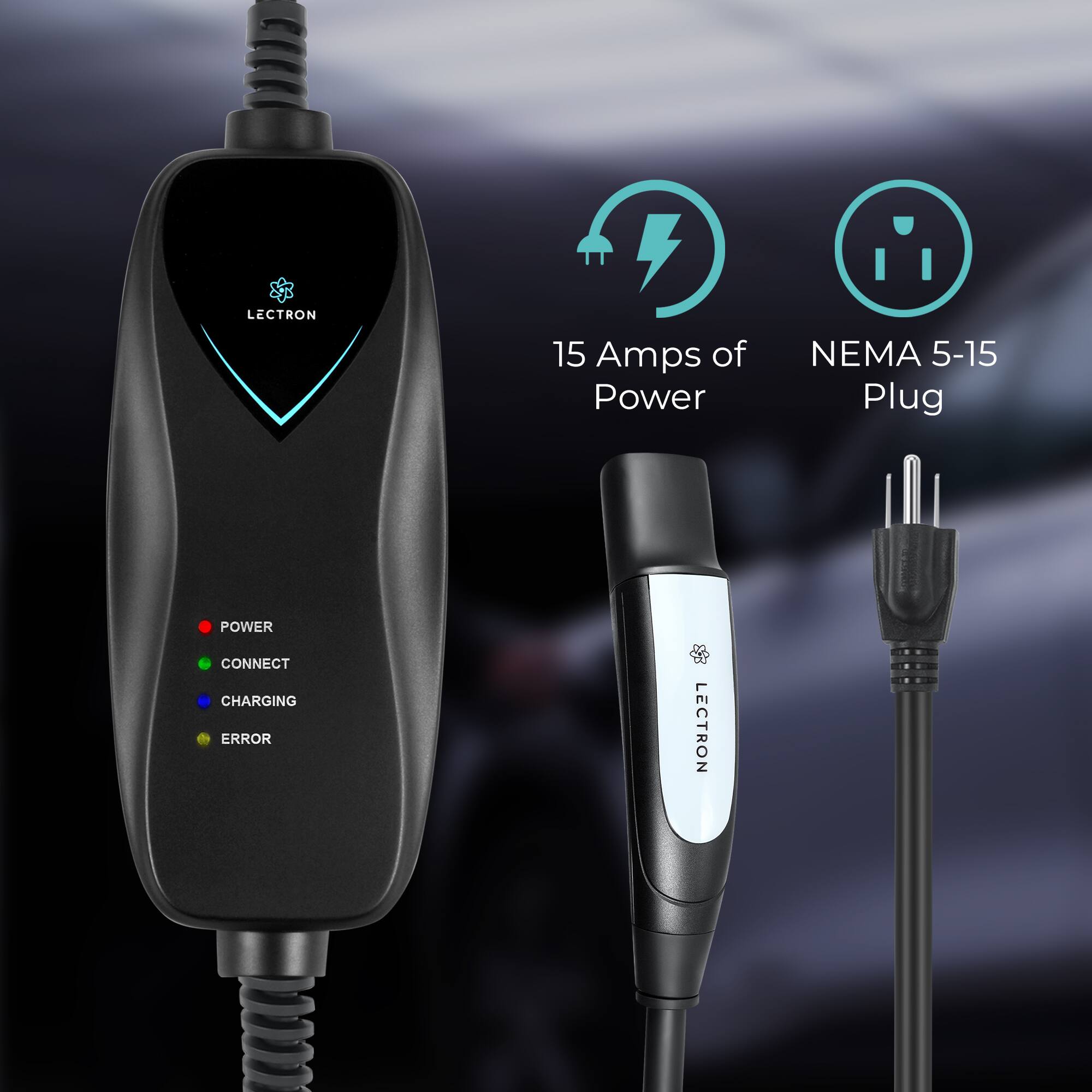 LECTRON 15 Amps of Power NEMA 5-15 Plug POWER CONNECT CHARGING ERROR LECTRON