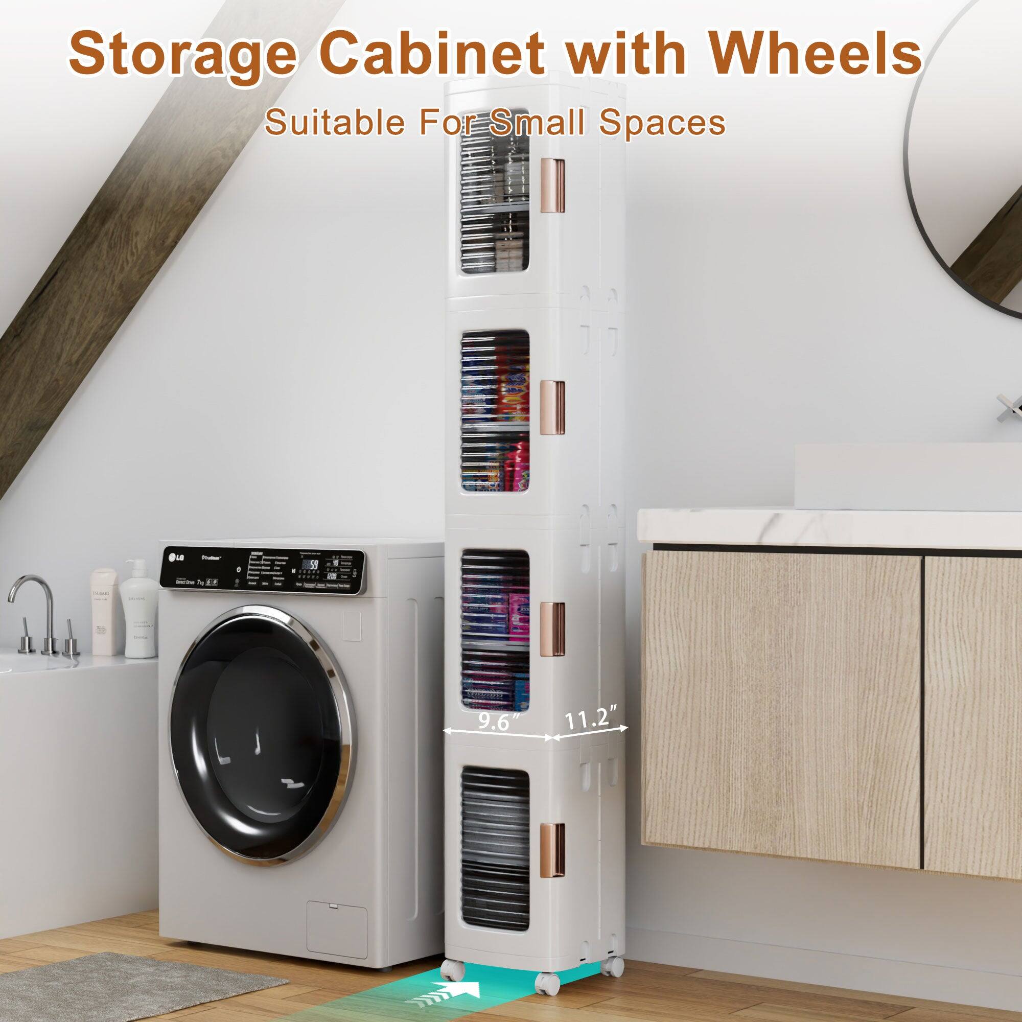 Storage Cabinet with Wheels  
Suitable For Small Spaces  

9.6" x 11.2"
