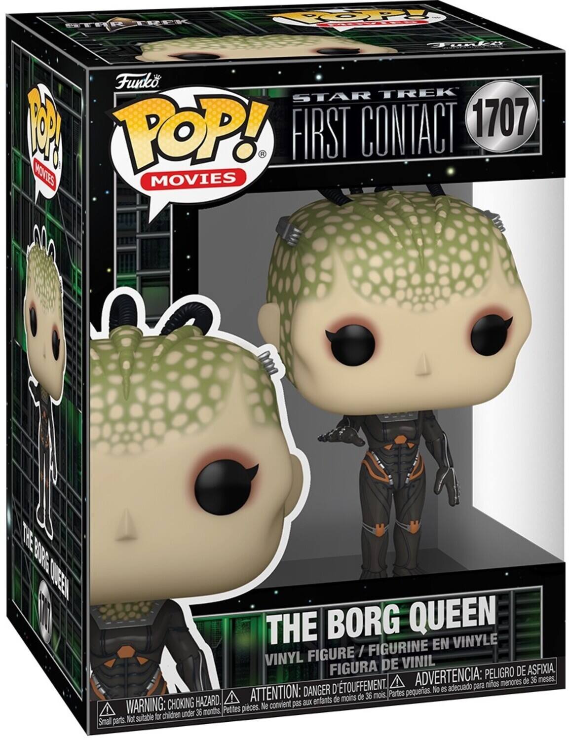 Funko, STAR TREK, POP! MOVIES, FIRST CONTACT, 1707, MOVIES, THE BORG QUEEN, FIGURINE EN VINYLE, FIGURE / VINYL, FIGURA DE VINIL, ADVERTENCIA: PELIGRO DE ASFIXIA, menores de 36 meses, D'TOUFFEMENT, adecuado para mios, ATTENTION: DANGER, pequeras, No es moins de 36 moises, Partes HAZARD, aux enfants, WARNING: CHOKING, Petites pices, Ne convient pas, children under 36 months, Not sutable for Smal parts.