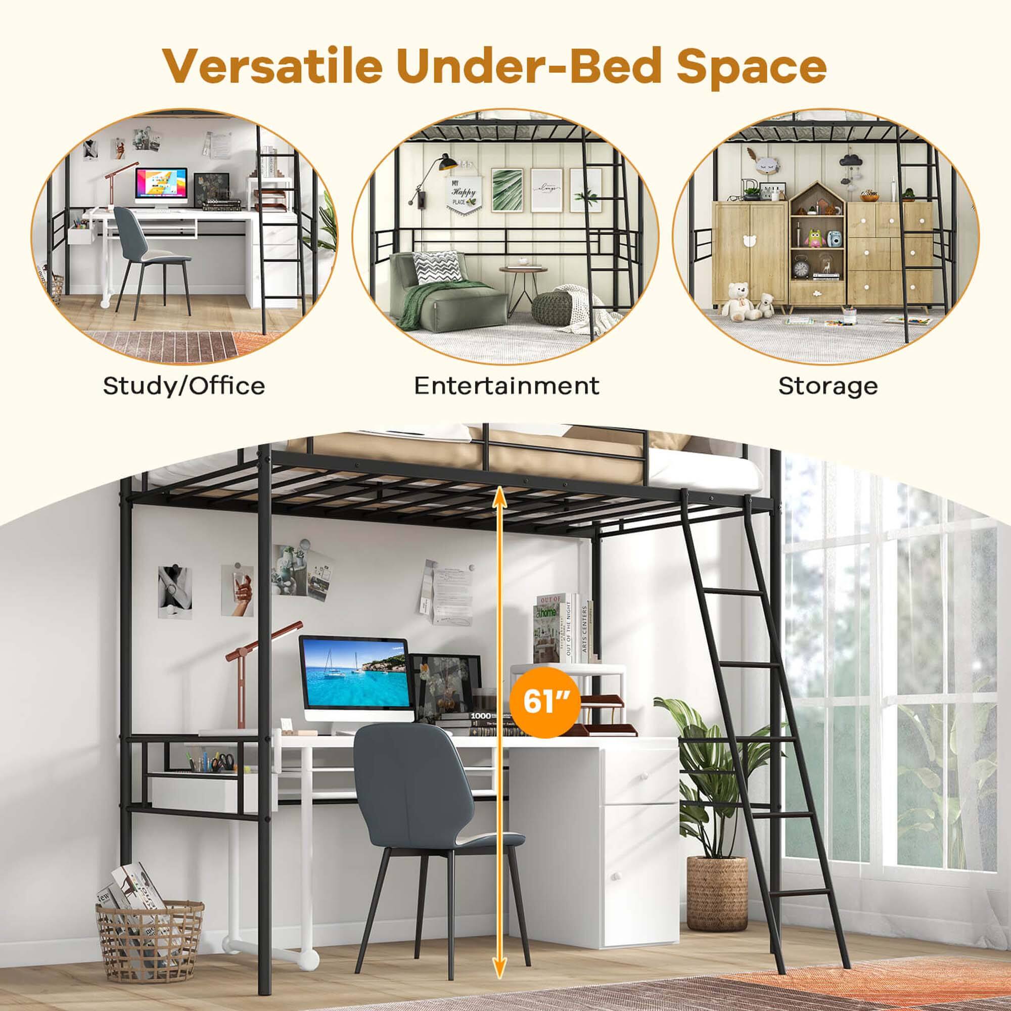 Versatile Under-Bed Space + Study/Office Entertainment Storage 1000 61"