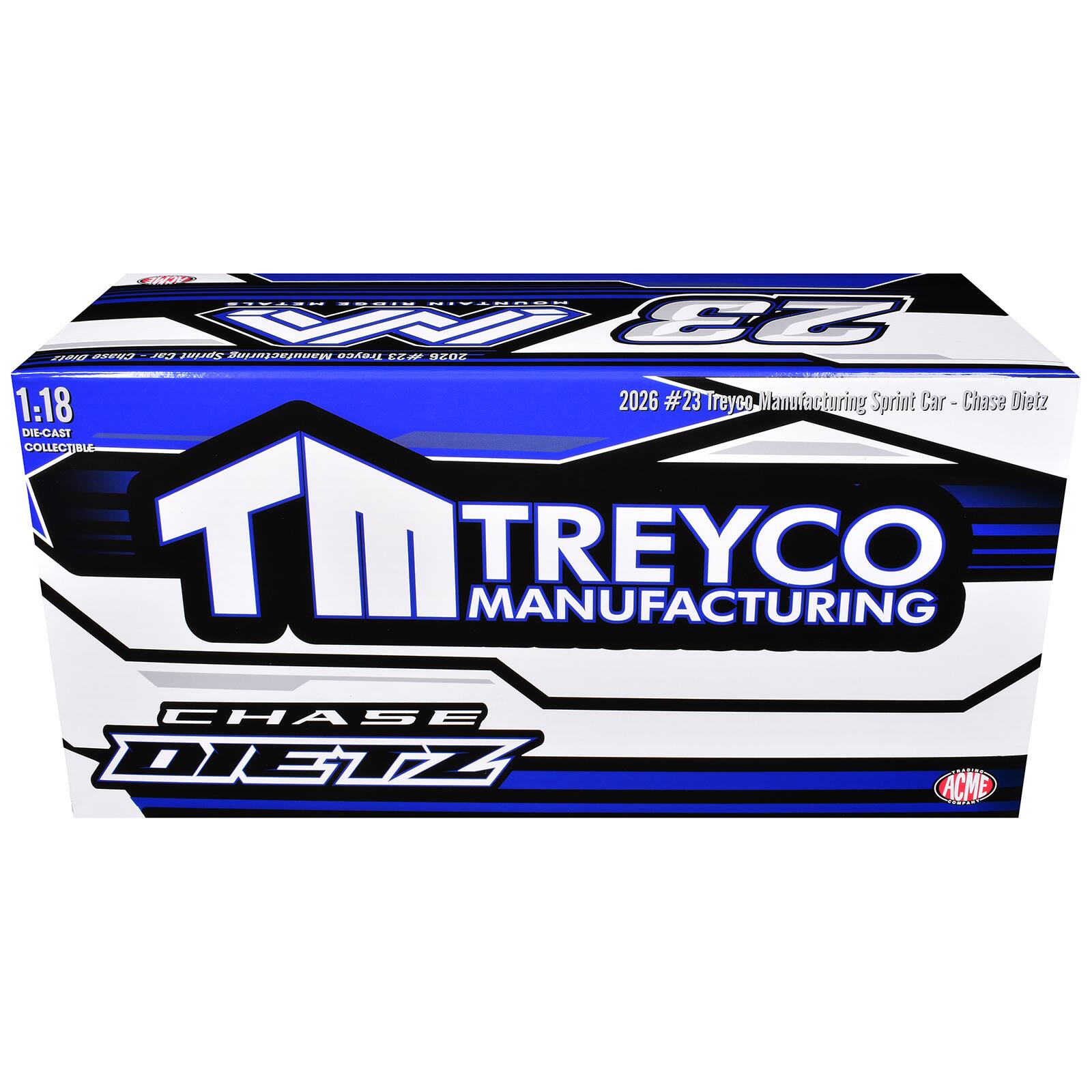 CITE -- NIVARRSS W 90 H0 aseaat JO JHdS Manufacturing Trayea LE sUSO 1:18 2026 #23 Treyco Manufacturing Sprint Car - Chase Dietz DIE-CAST COLLECTIBLE TREYCO MANUFACTURING CHASE DIETZ ACME