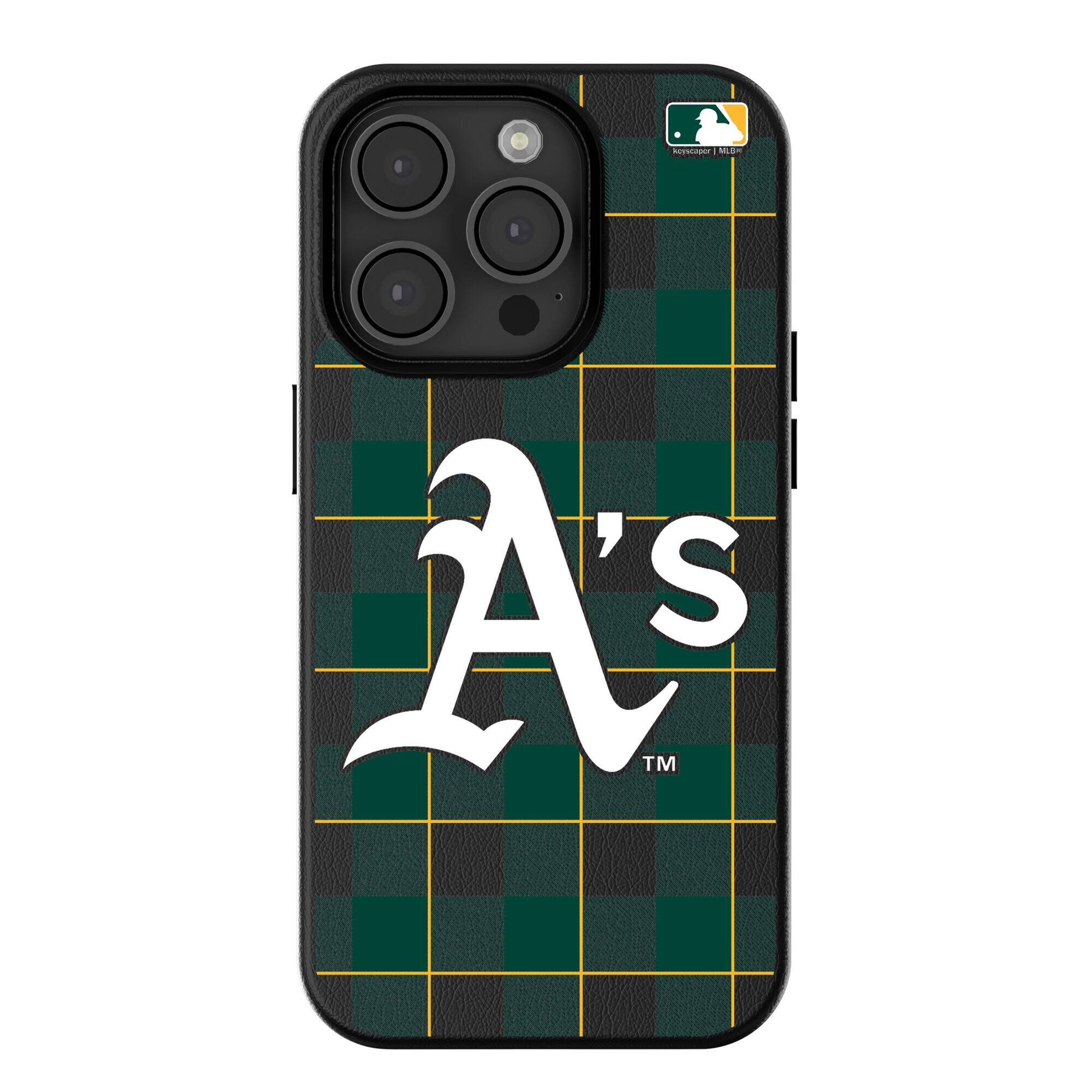 Keyscaper - MLB - Athletics Plaid Magnetic Bump iPhone Case - 16 Pro Max - Black price history on PriceWatchPro