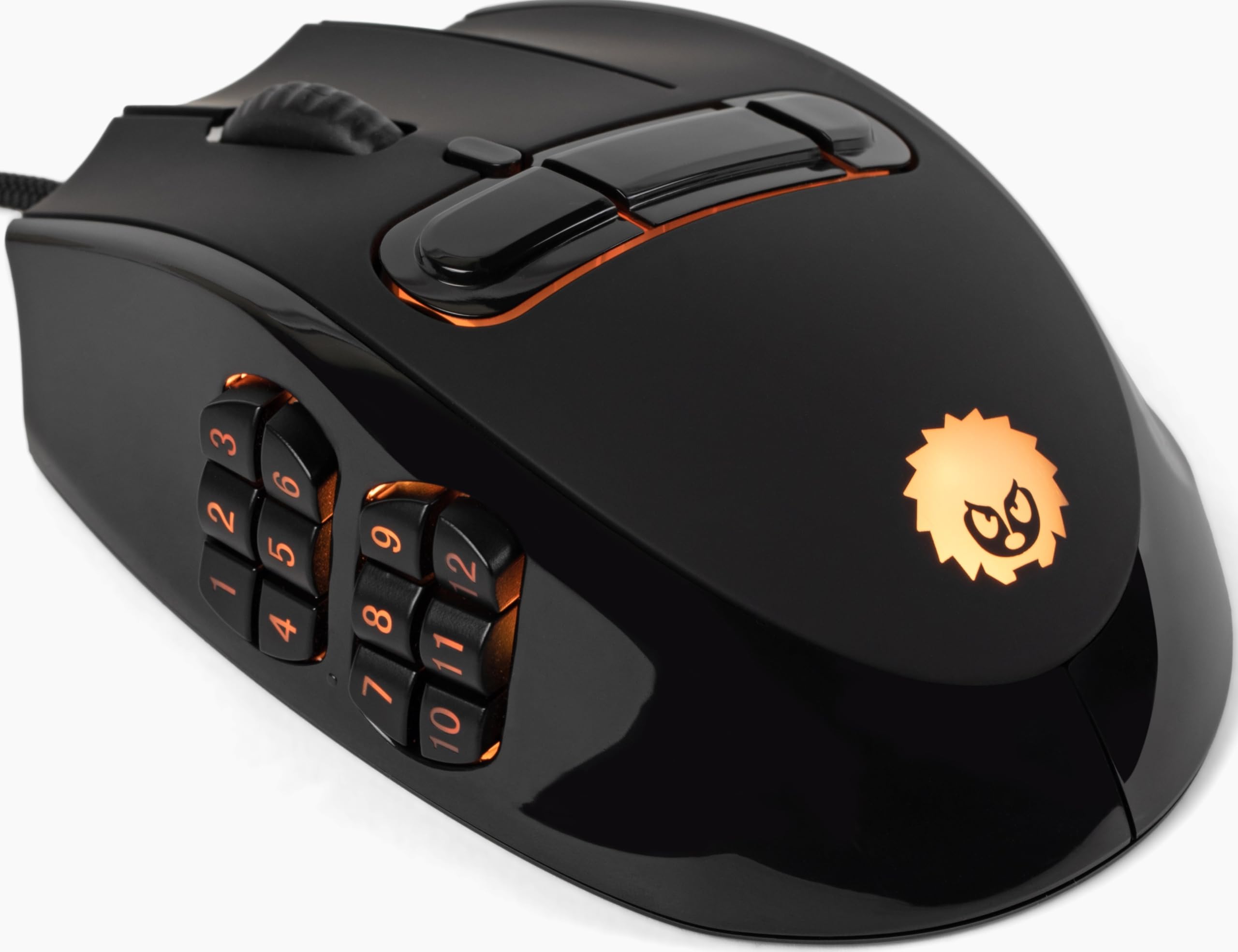 Front. HM 1810 - Hedgehog Mmo Gaming Mouse - Buttons To Joystick Mode With Spring-loaded Base Pc Ubuntu Linux - Default.