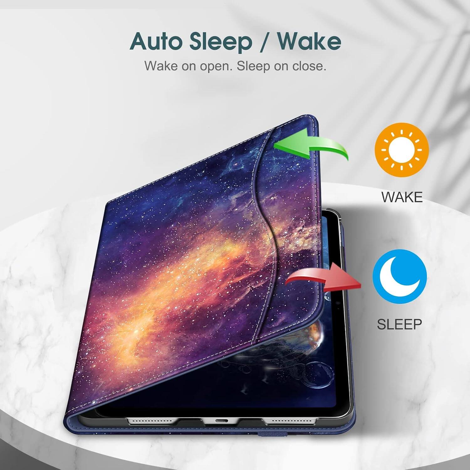 Auto Sleep / Wake  
Wake on open. Sleep on close.  

WAKE  
SLEEP