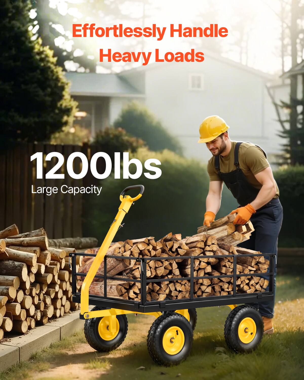 Effortlessly Handle Heavy Loads  
1200lbs  
Large Capacity