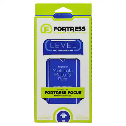 FORTRESS SCREEN PROTECTION
LEVEL
FLAT TEMPERED GLASS
Designed for Motorola Moto G Pure
IMPACT PROTECTION
Includes Our FORTRESS FOCUS Install Technology
SCREEN PROTECTOR WITH FORTRESS FOCUS
INSTALL PREP KIT
LIFETIME WARRANTY
STAY CLEAN COATING
IMPACT PROTECTION