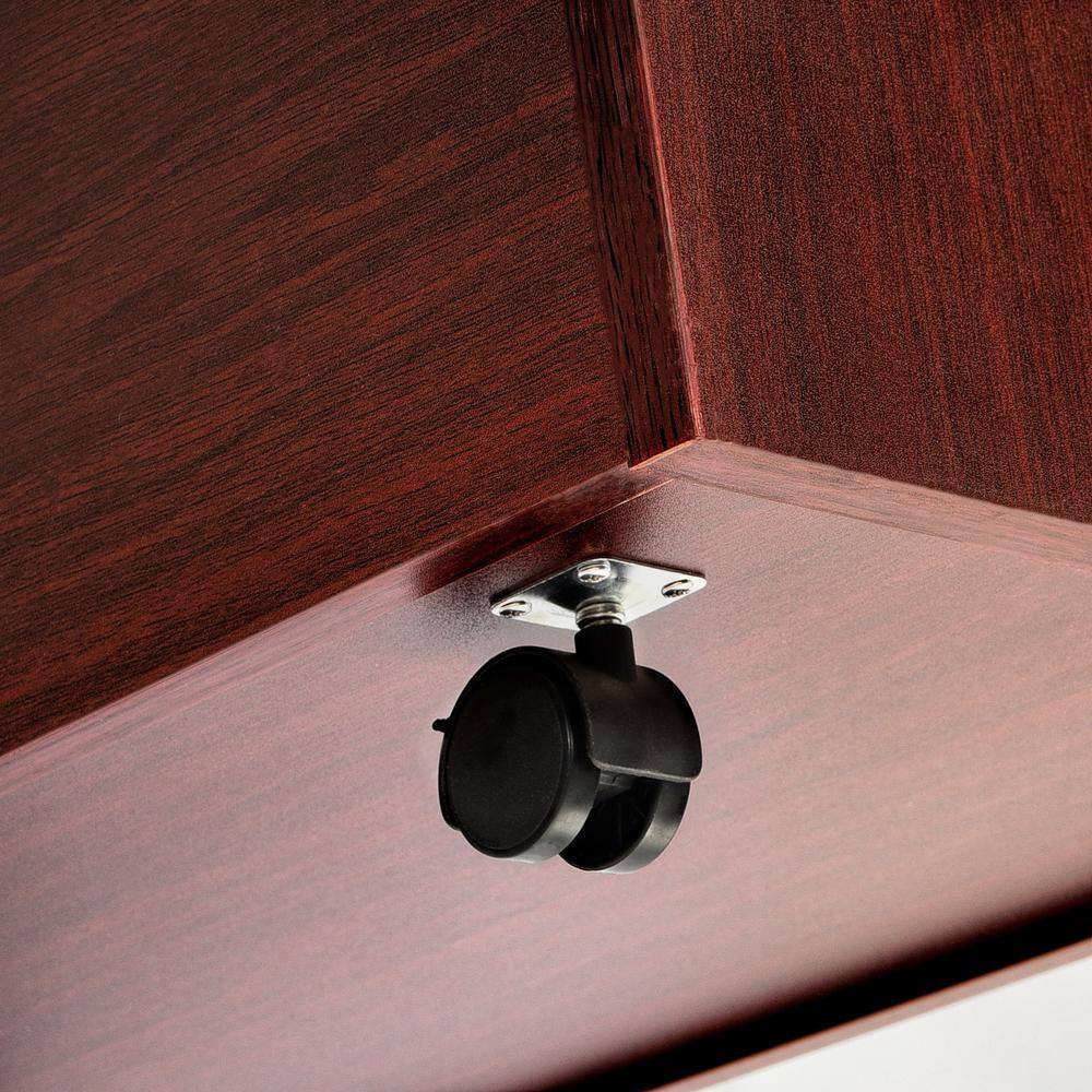 Left. AdirOffice - Blueprint Storage Wood 50-Compartment Portable Roll File Cart - Mahogany.