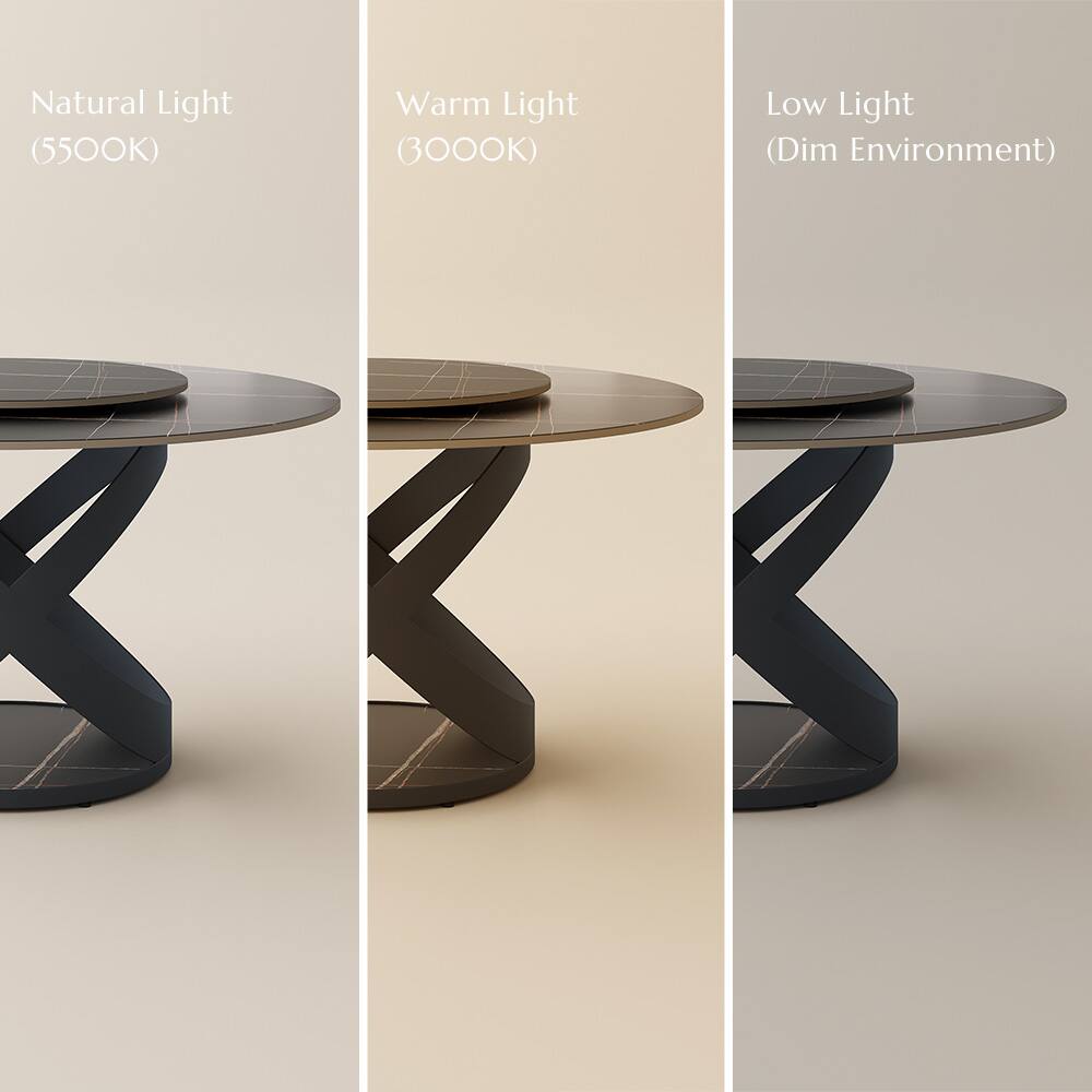 Natural Light (5500K)  
Warm Light (3000K)  
Low Light (Dim Environment)