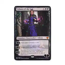 Surreal Entertainment - Magic: The Gathering Liliana Of Veil Card Fleece Throw Blanket | 45 x 60 Inches - Black